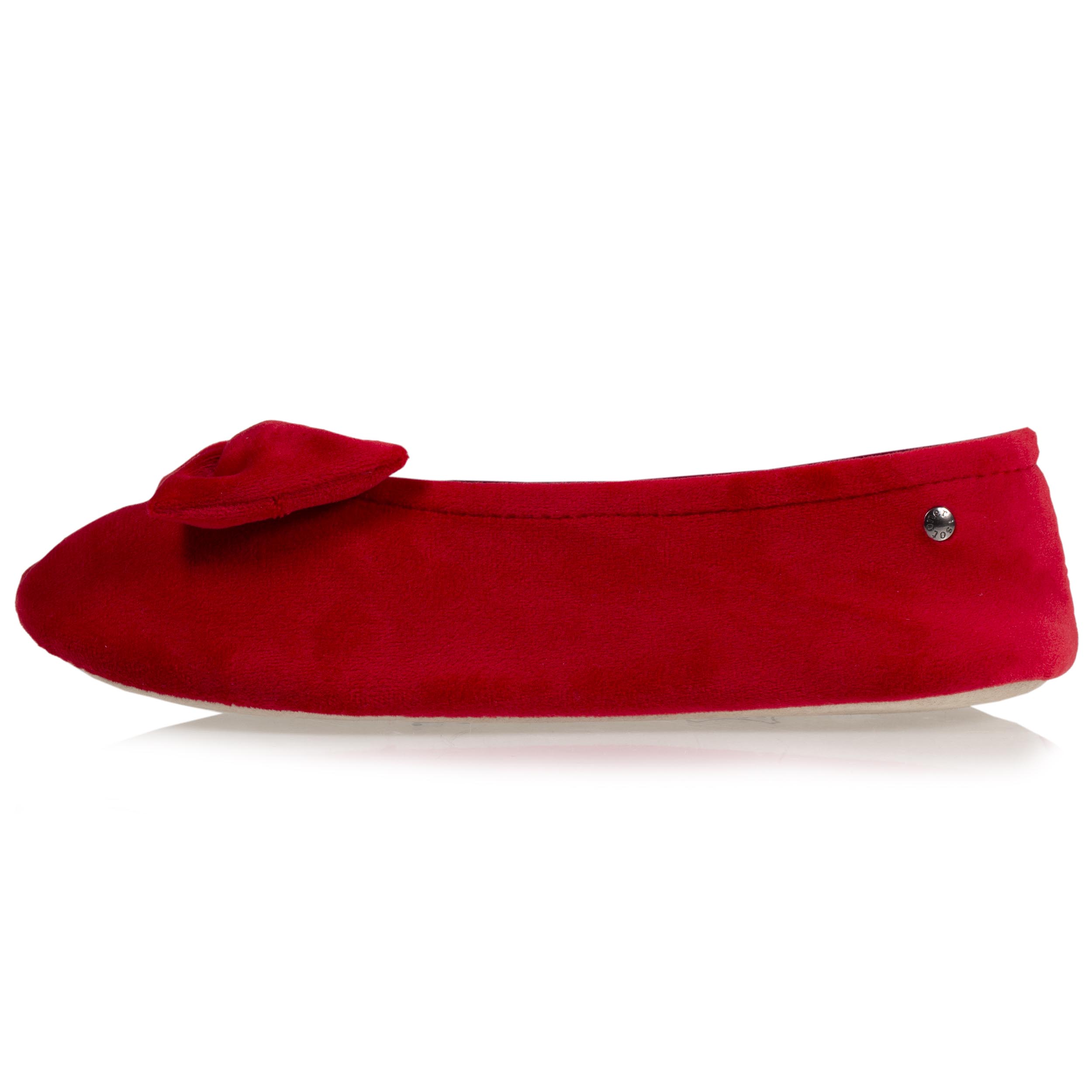 isotoner-chaussons-ballerines-femme-grand-n-ud-rouge image 4