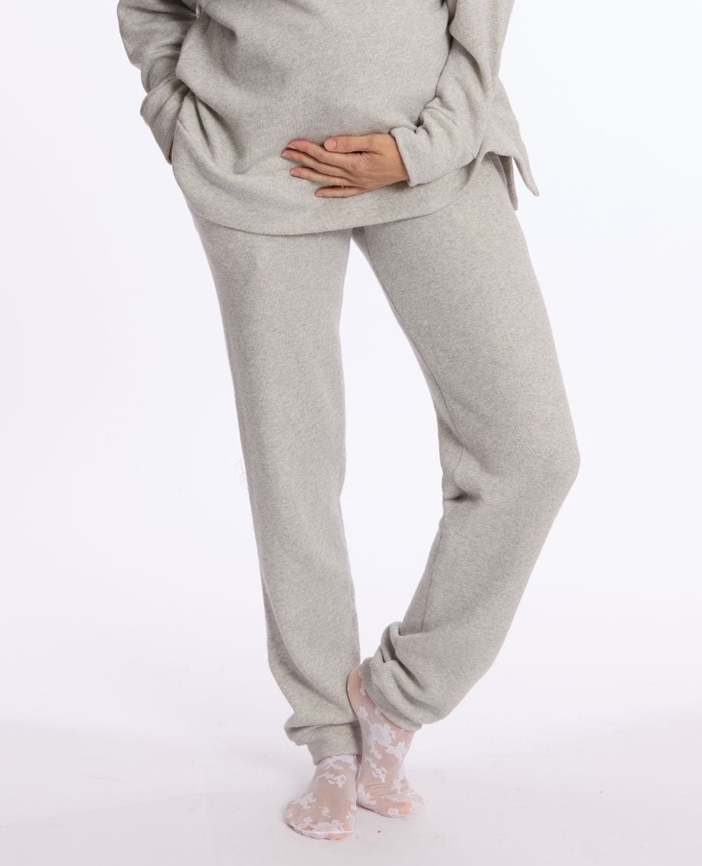 cache-c-ur-billie-jogging-de-maternit-gris-paillet-coton-bio image 6