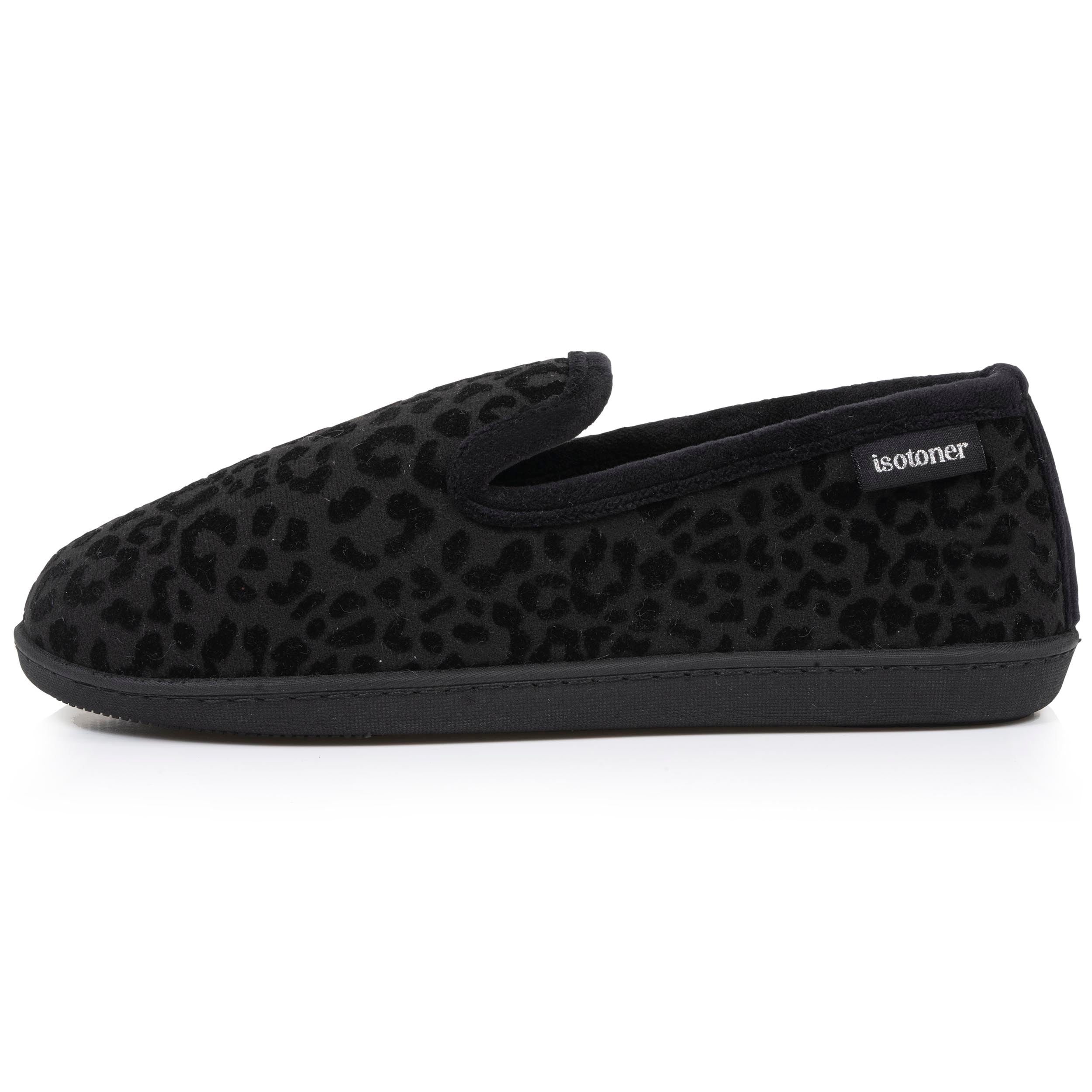 isotoner-chaussons-charentaises-femme-noir-l-opard image 3