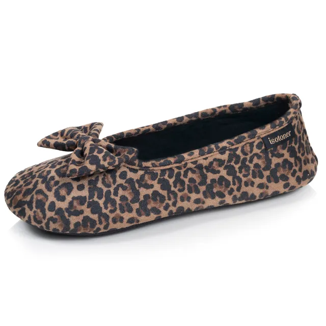 isotoner-chaussons-ballerines-femme-l-opard-fonc-2 image 1