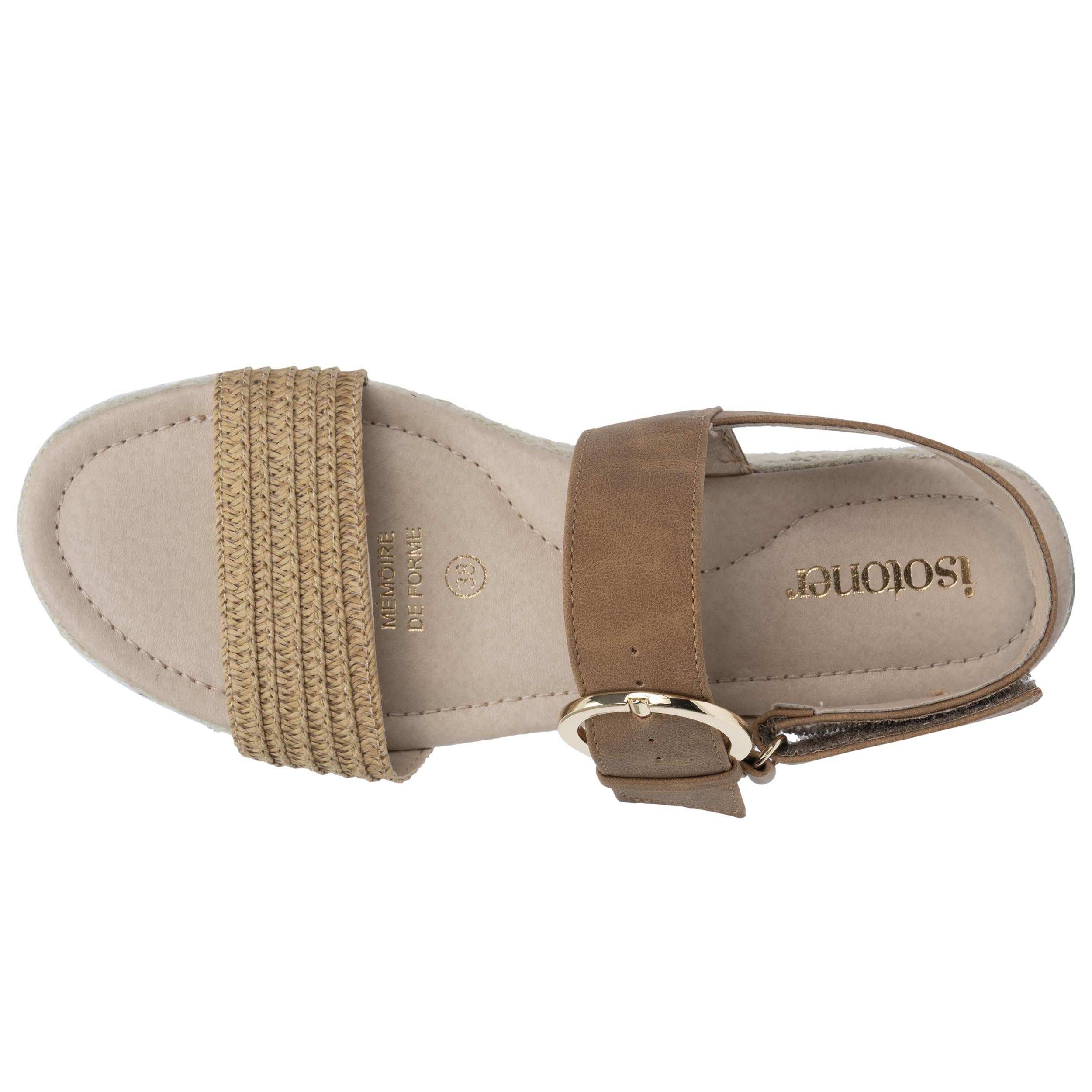 isotoner-sandales-femme-corde-tress-e-camel-m-moire-de-forme image 3