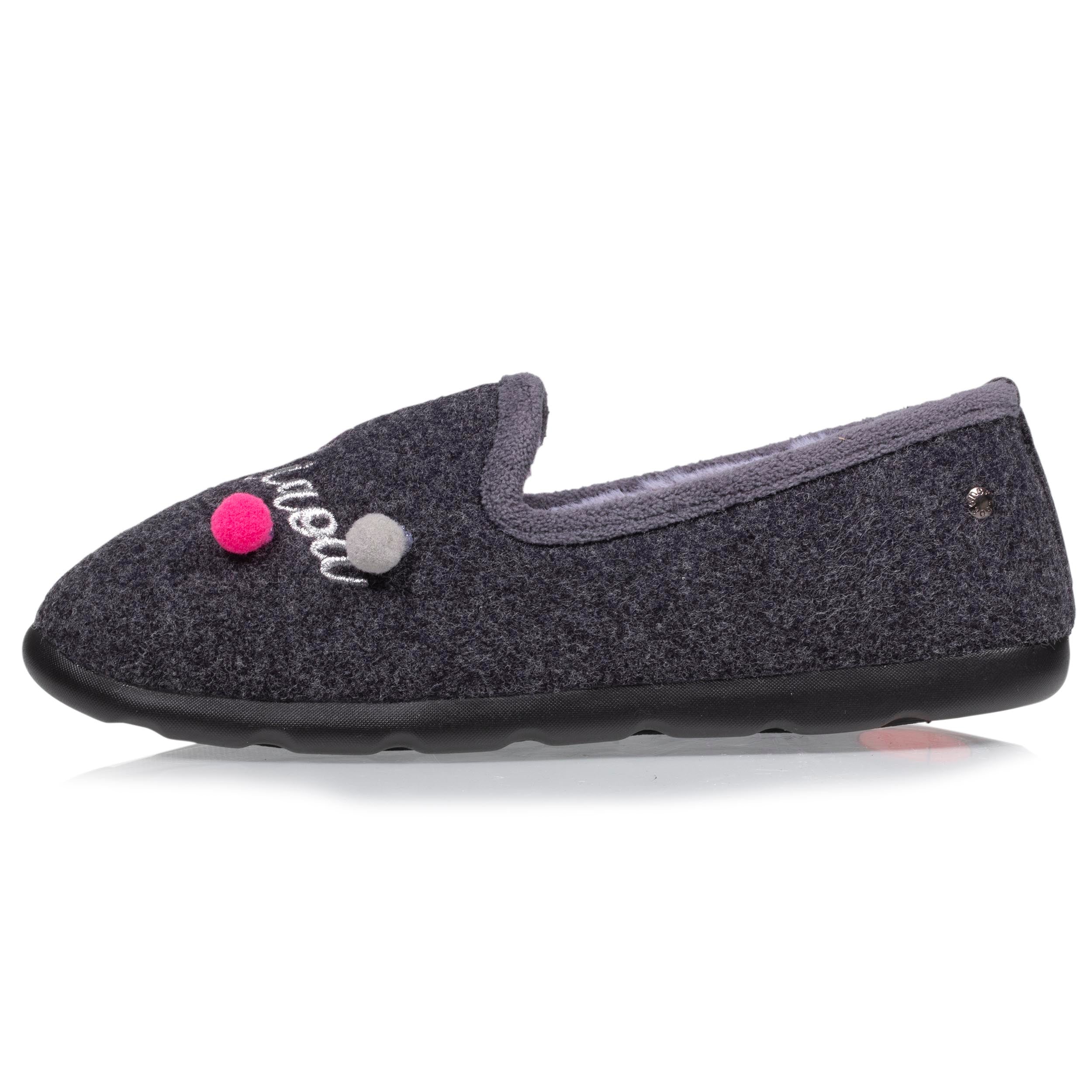 isotoner-chaussons-charentaises-femme-gris-fantaisie-chat image 3