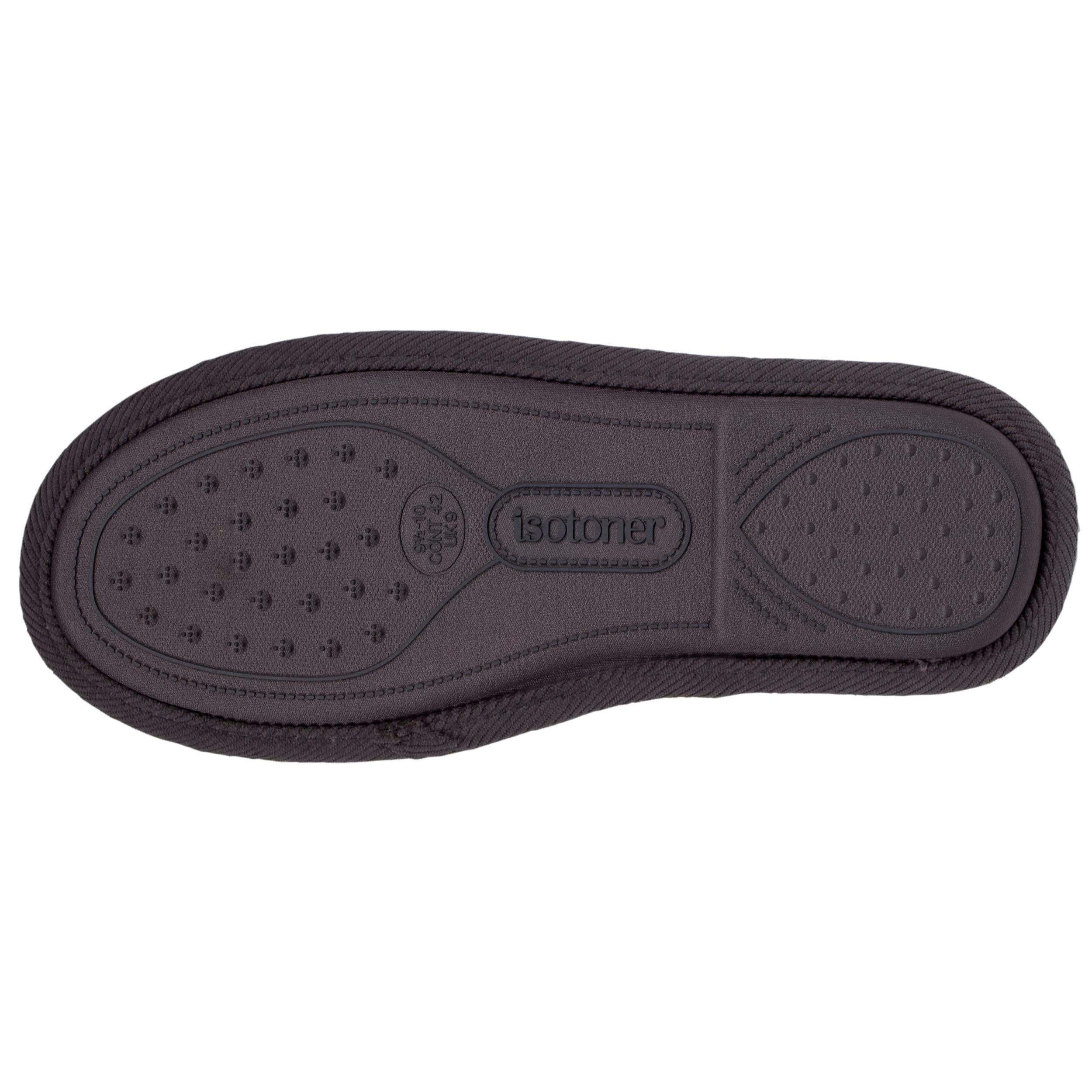 isotoner-chaussons-mules-ouvertes-homme-gris-microvelours image 4
