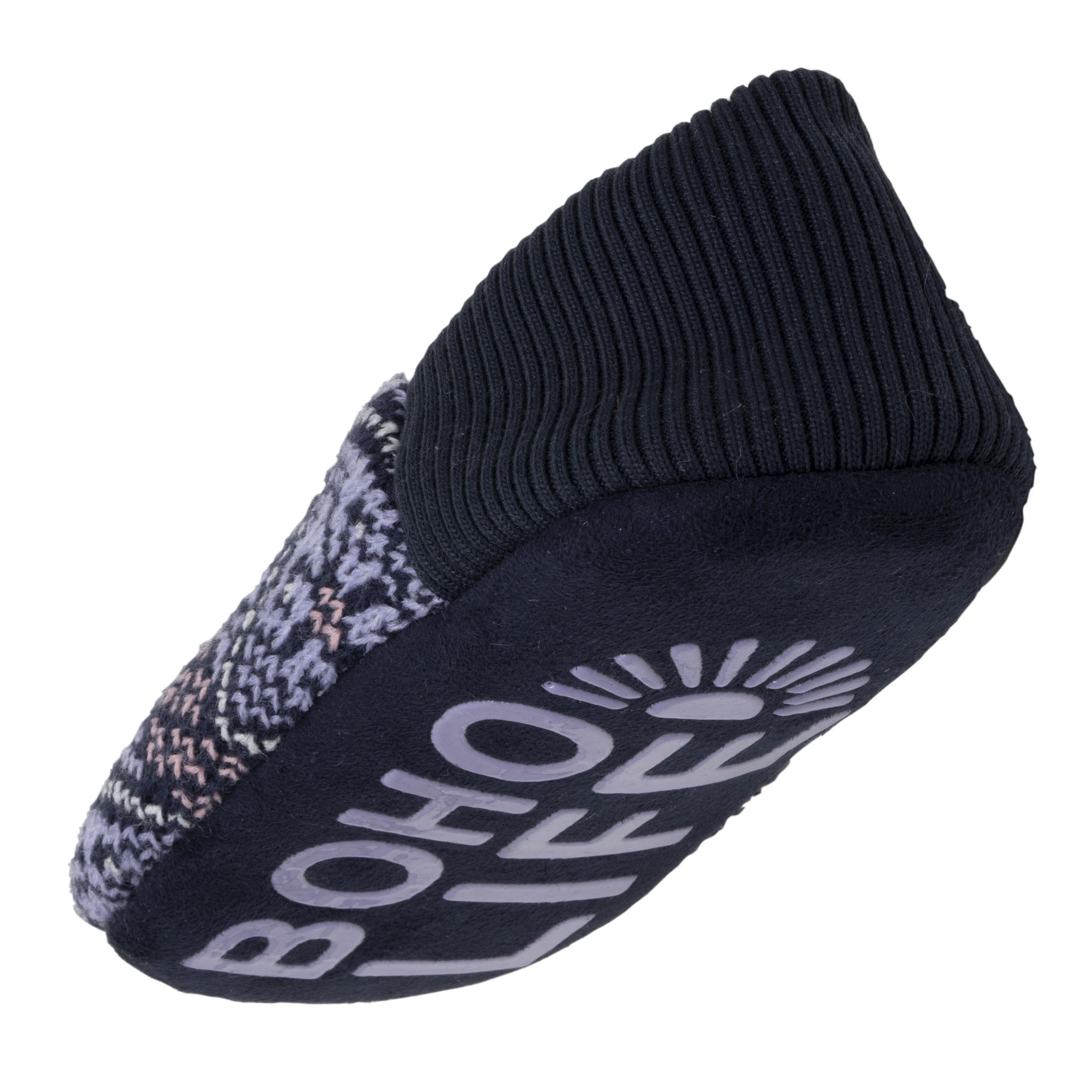 isotoner-chaussettes-slippers-femme-jacquard-marine image 5
