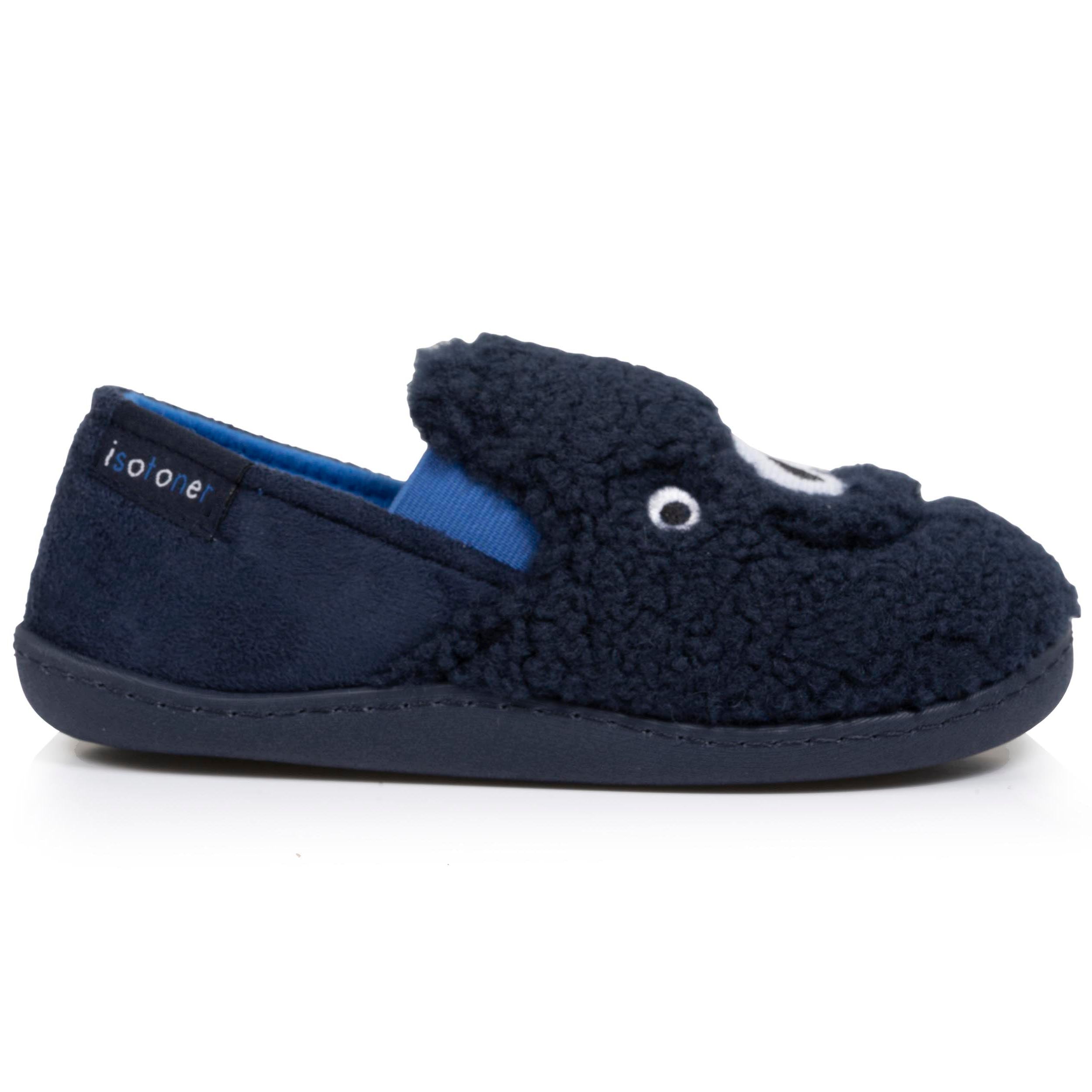 isotoner-chaussons-mocassins-enfant-marine-monstre-sherpa-antid-rapant image 8