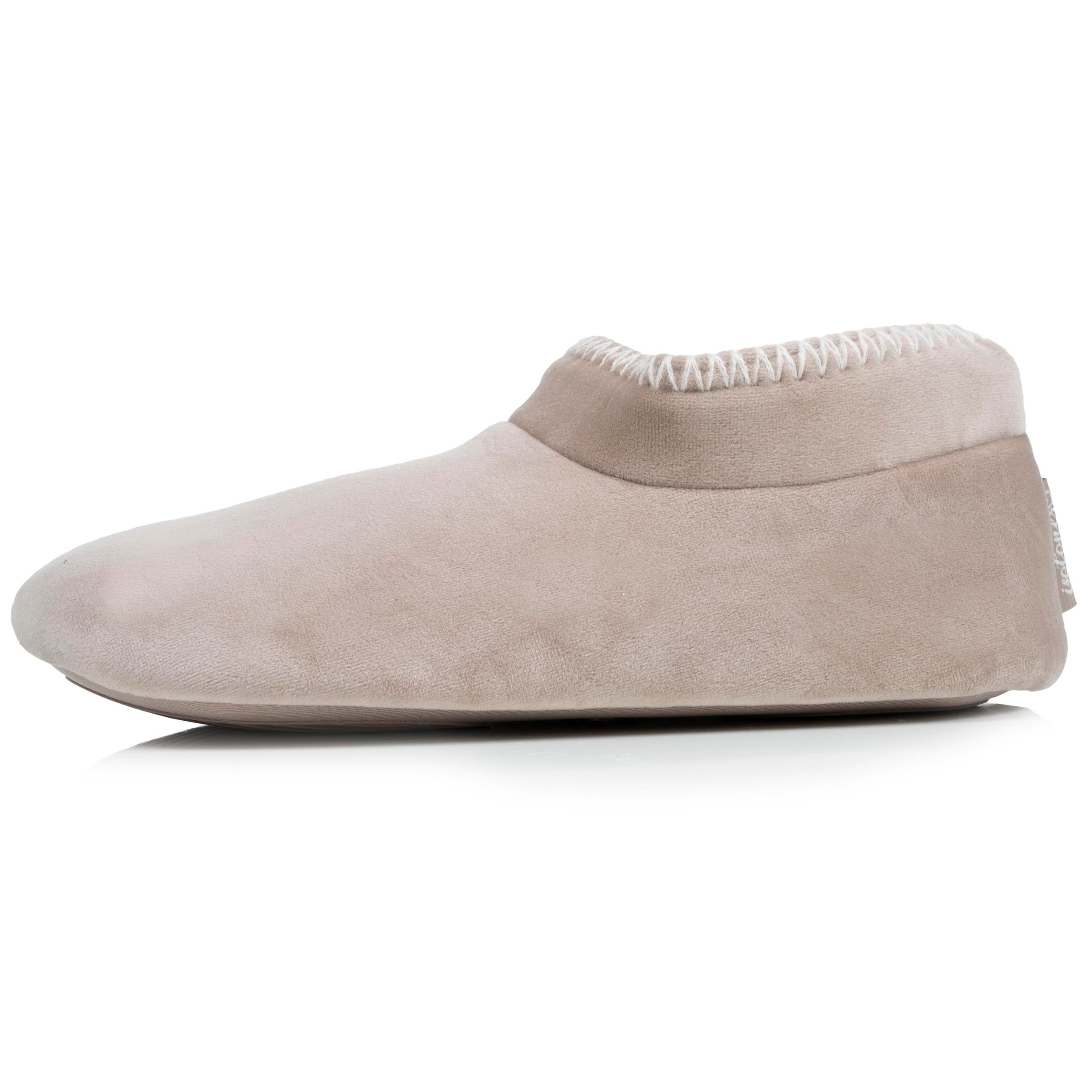 isotoner-chaussons-bottillons-femme-beige-broderie image 3