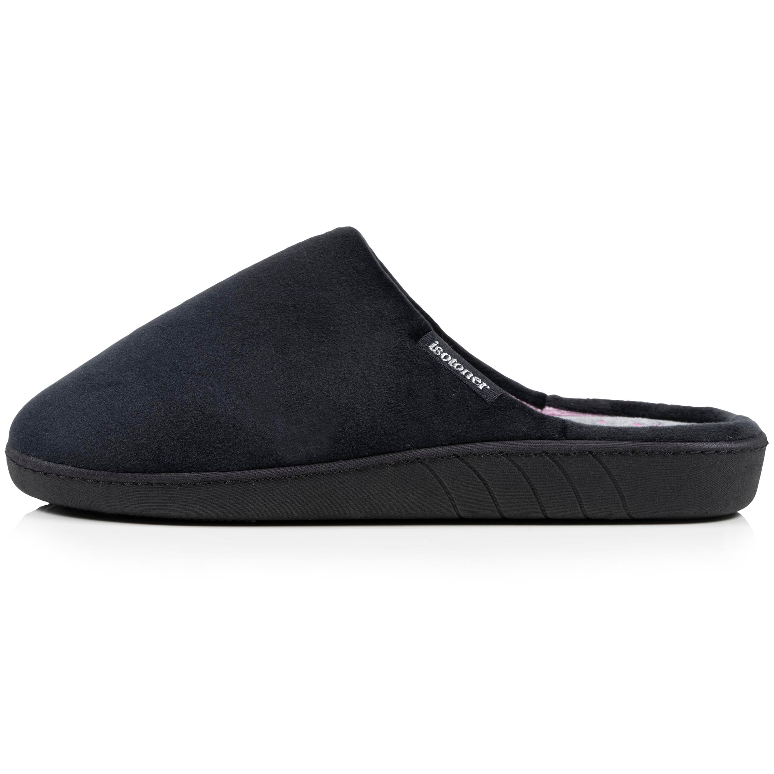isotoner-mules-femme-ergonomiques-noir-microvelours image 3