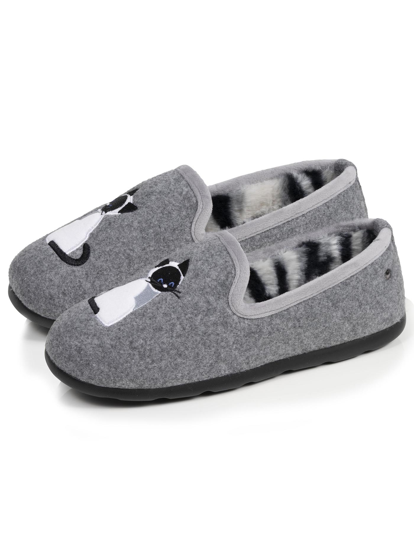 isotoner-chaussons-slippers-femme-gris-charentaises-everywear image 6