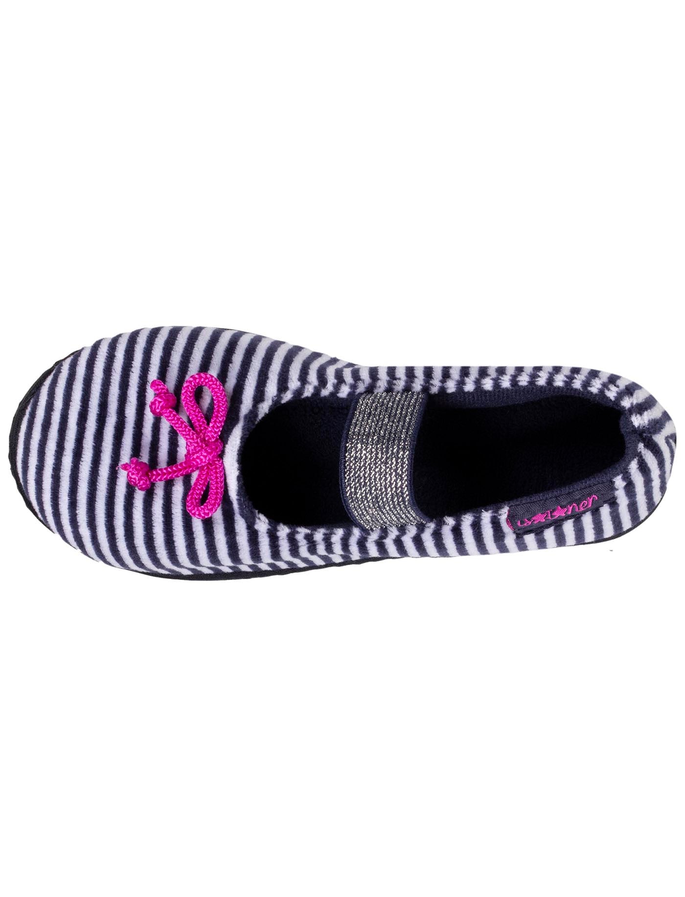 isotoner-chaussons-ballerines-enfant-rayures-velours-fille image 7