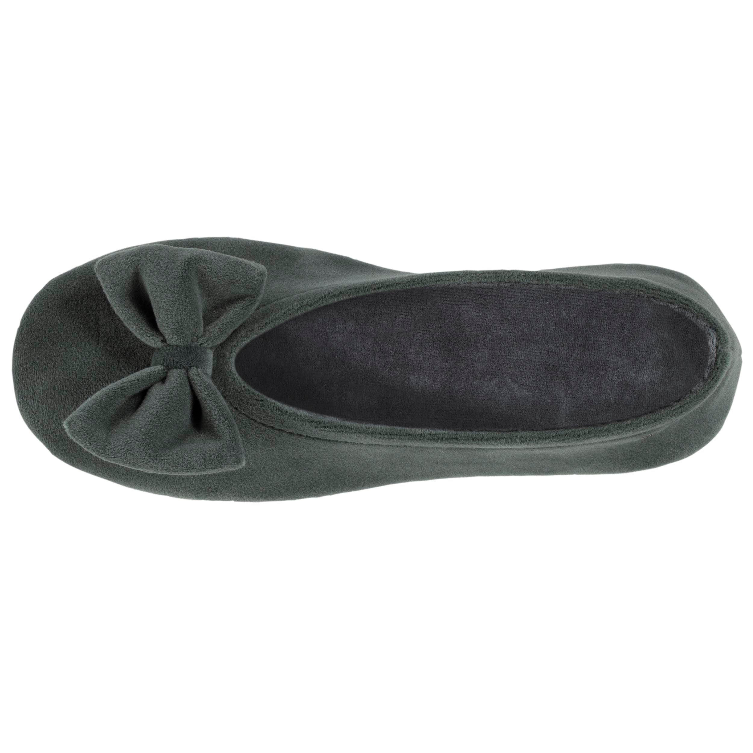 isotoner-ballerines-femme-sauge-velours-coton-bio image 3