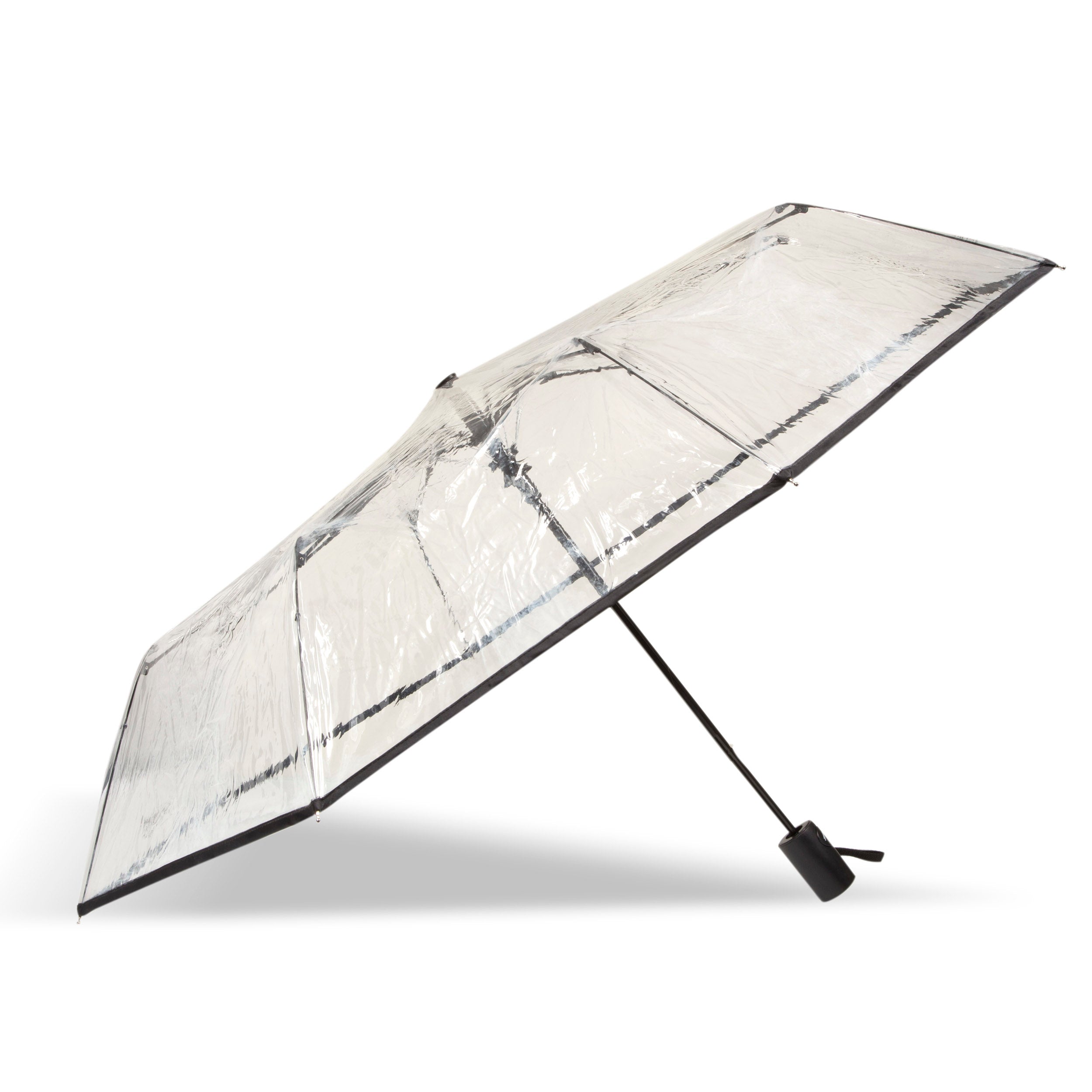 isotoner-parapluie-transparent-pvc-noir-pliant image 2