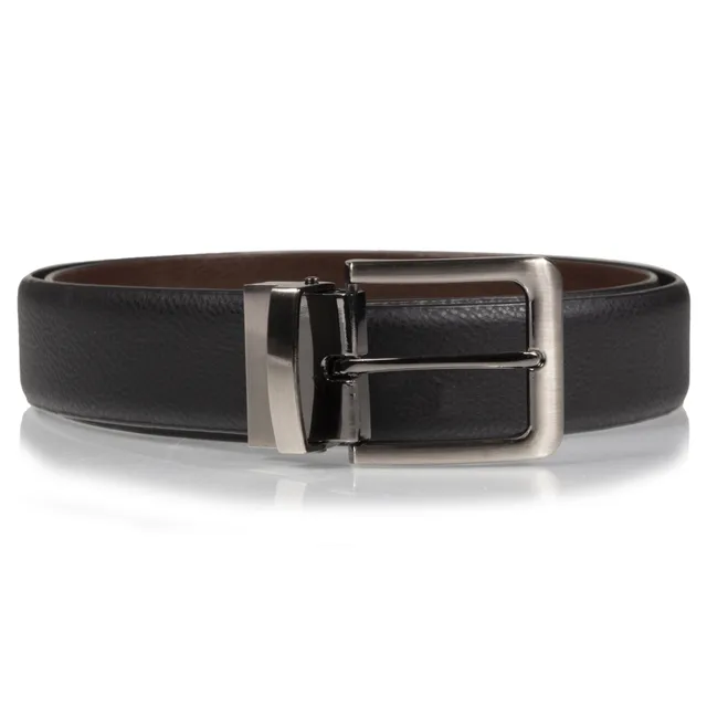 isotoner-ceinture-homme-2-en-1-grain-noir-marron image 1