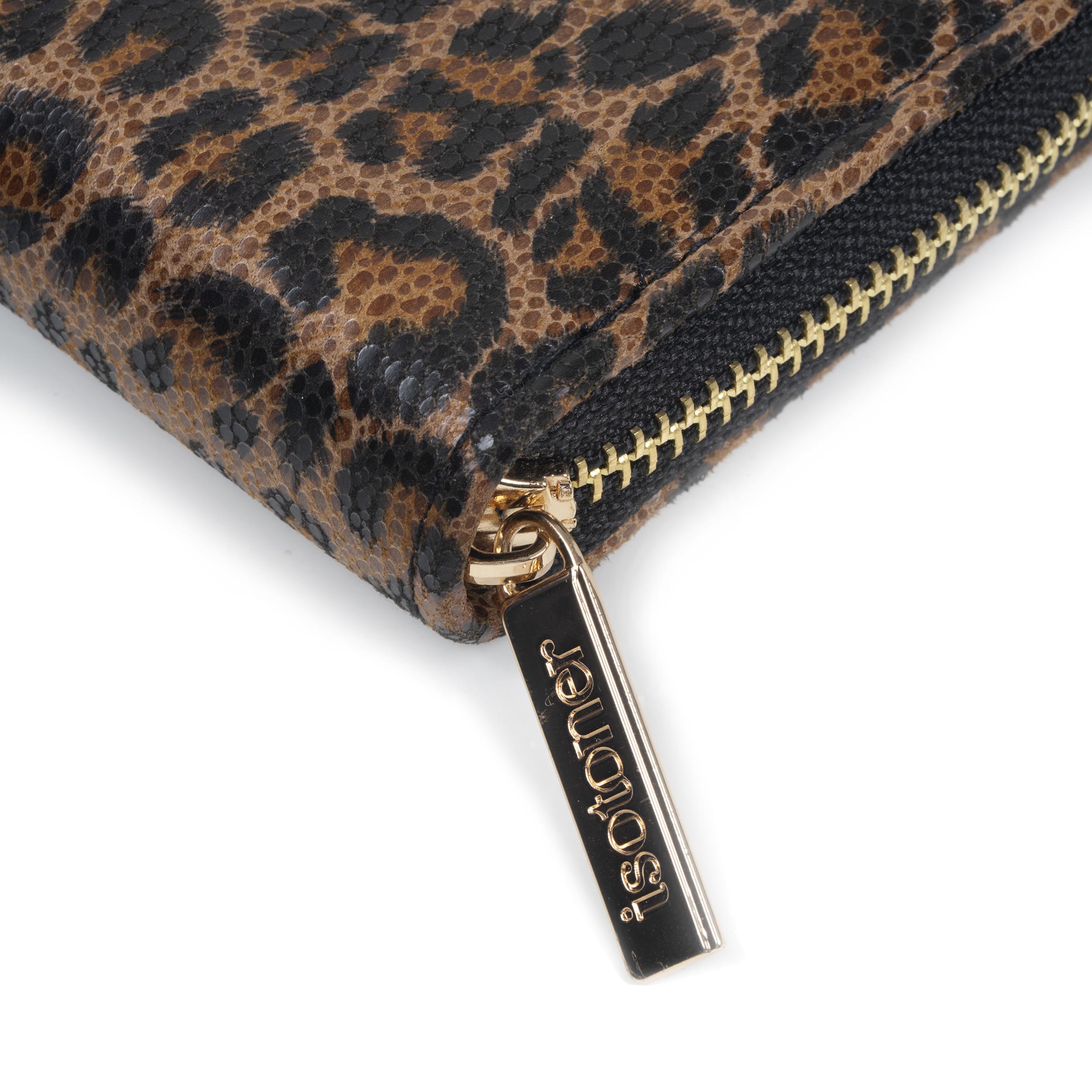isotoner-portefeuille-femme-zipp-l-opard-effet-velours-anti-rfid image 3