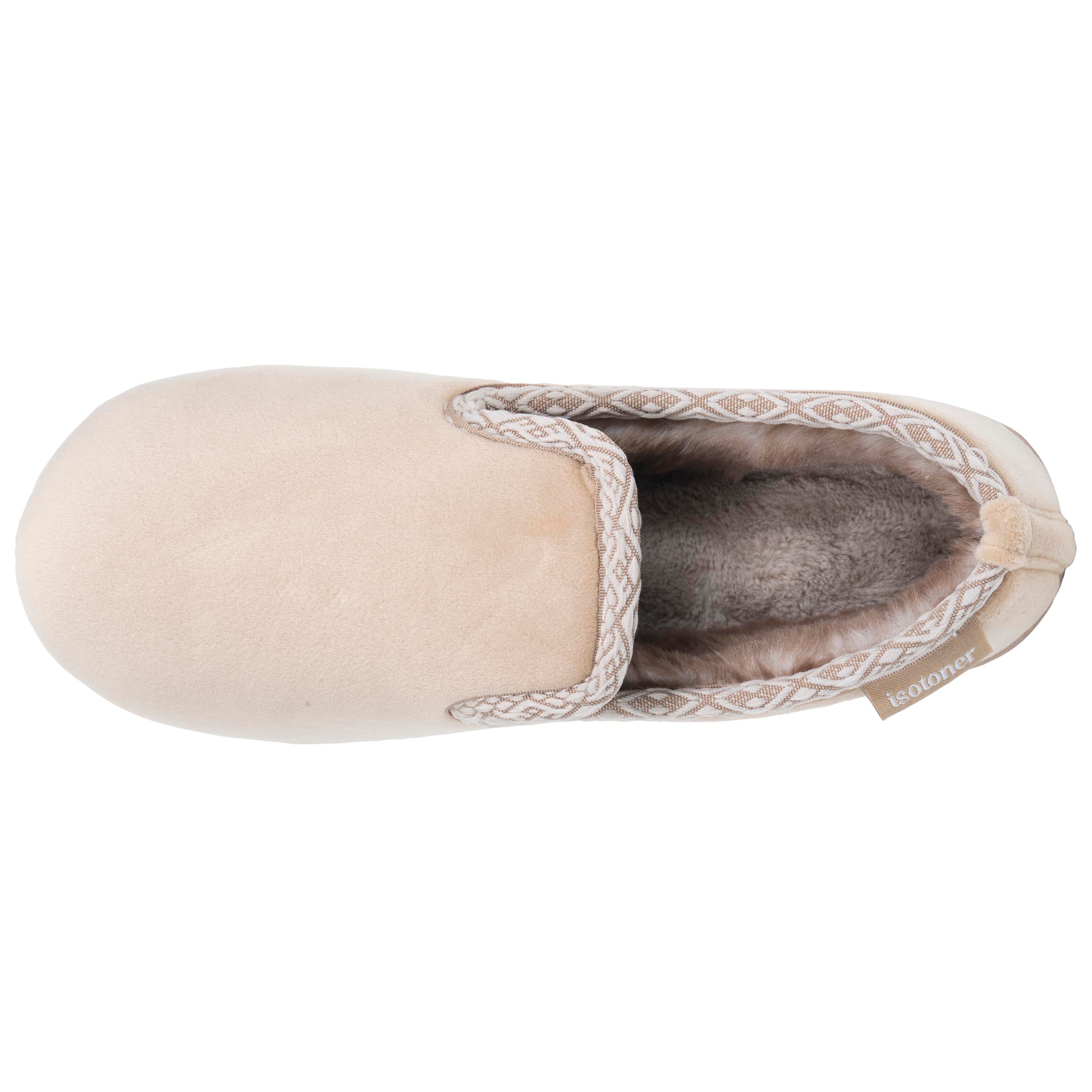 isotoner-chaussons-charentaises-femme-beige-fourr-s image 3