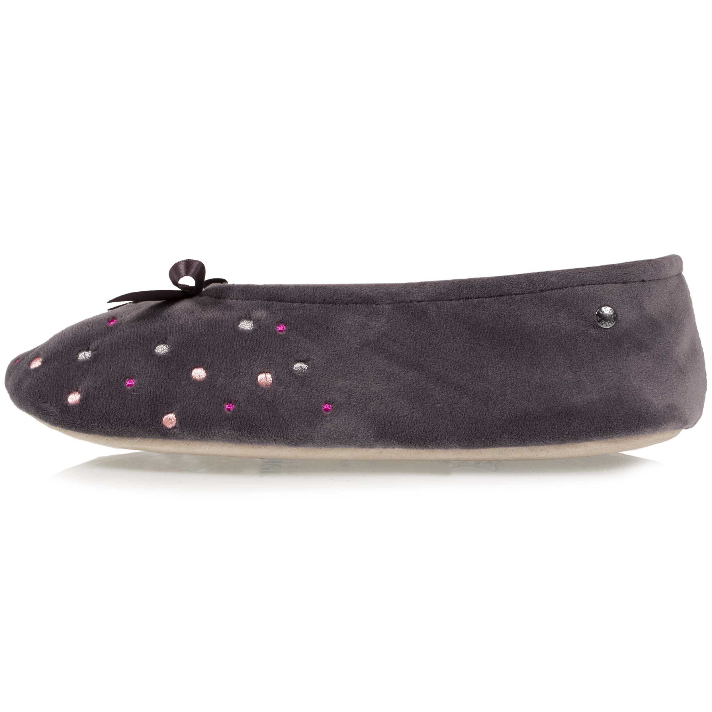 isotoner-chaussons-ballerines-femme-pois-brod-s image 3