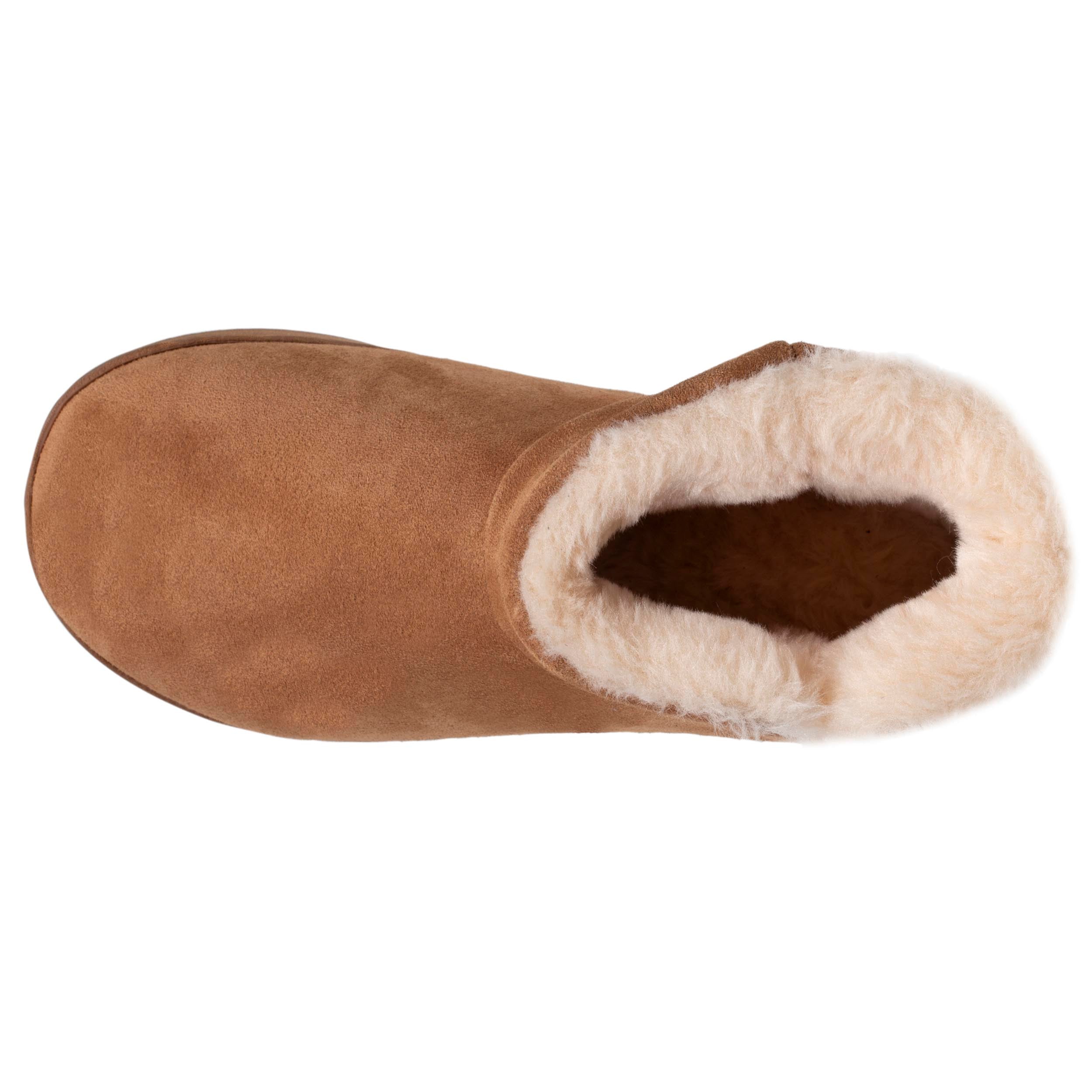 isotoner-chaussons-bottillons-cuir-femme-camel-semelle-plateforme image 2