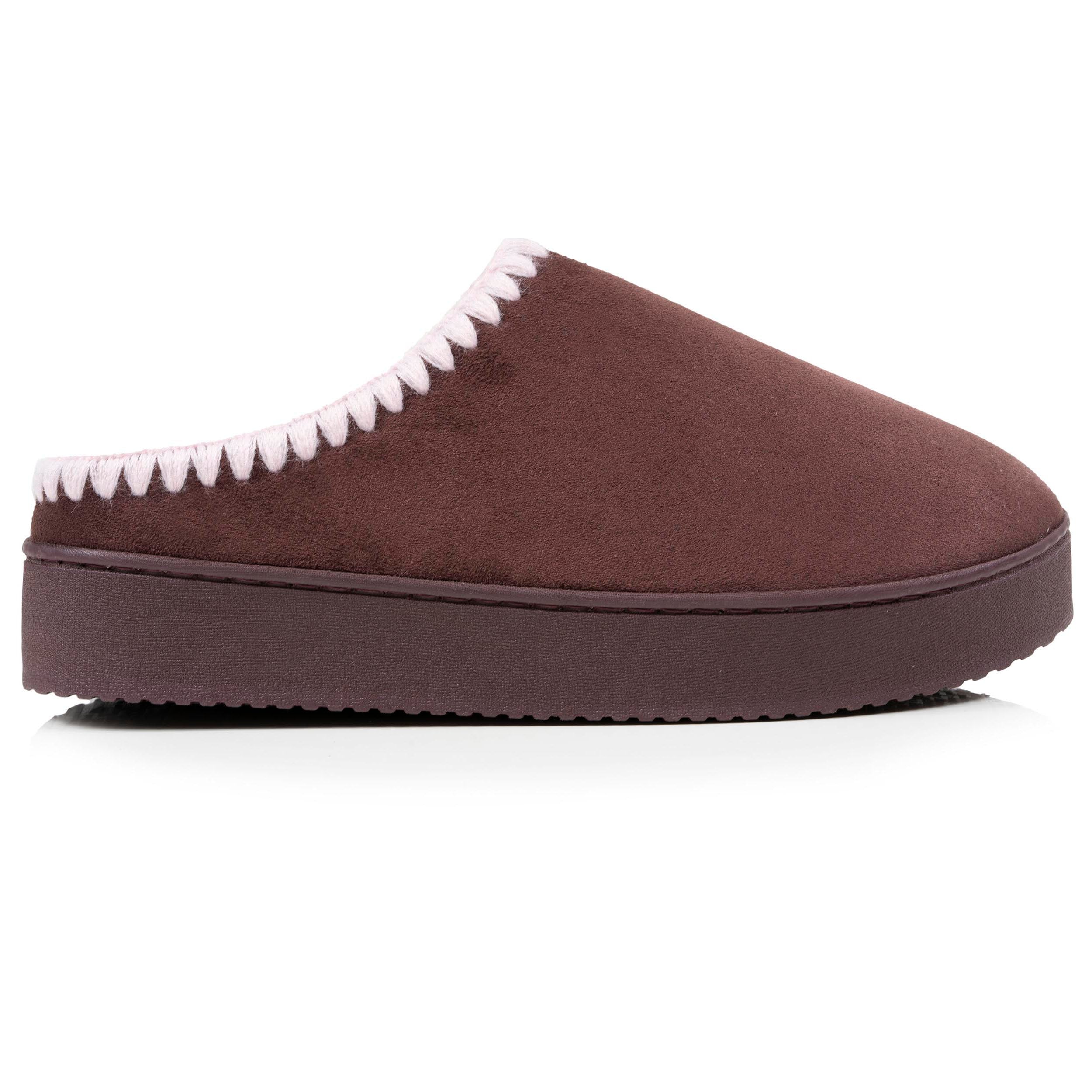 isotoner-chaussons-mules-plateforme-femme-cachou image 8