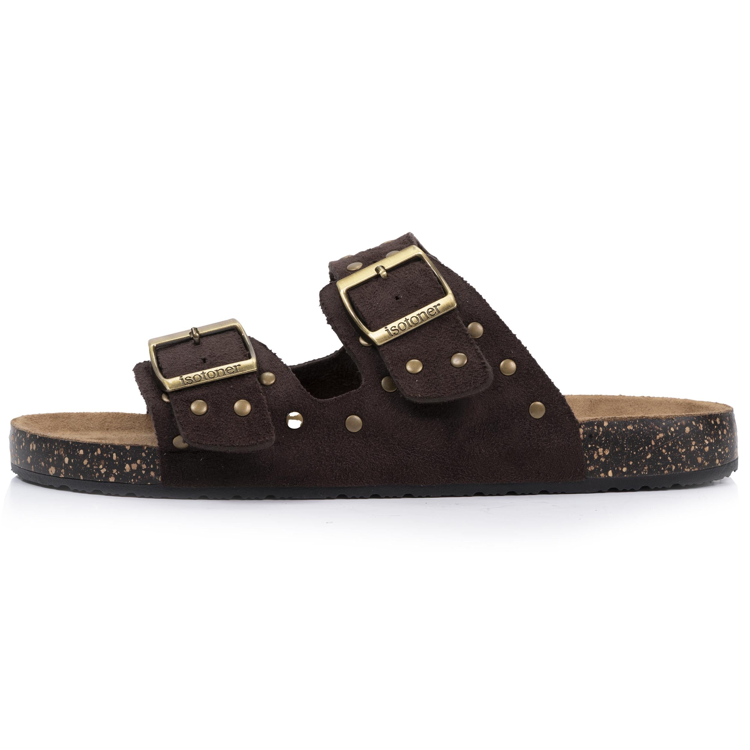 isotoner-mules-sandales-femme-double-bride-chocolat image 4