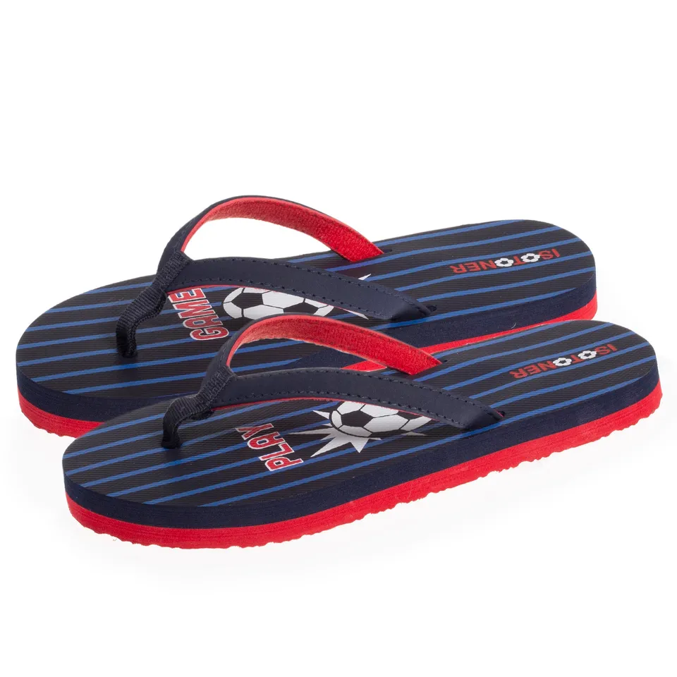 isotoner-tongs-enfant-football-marine-semelle-moelleuse image 1
