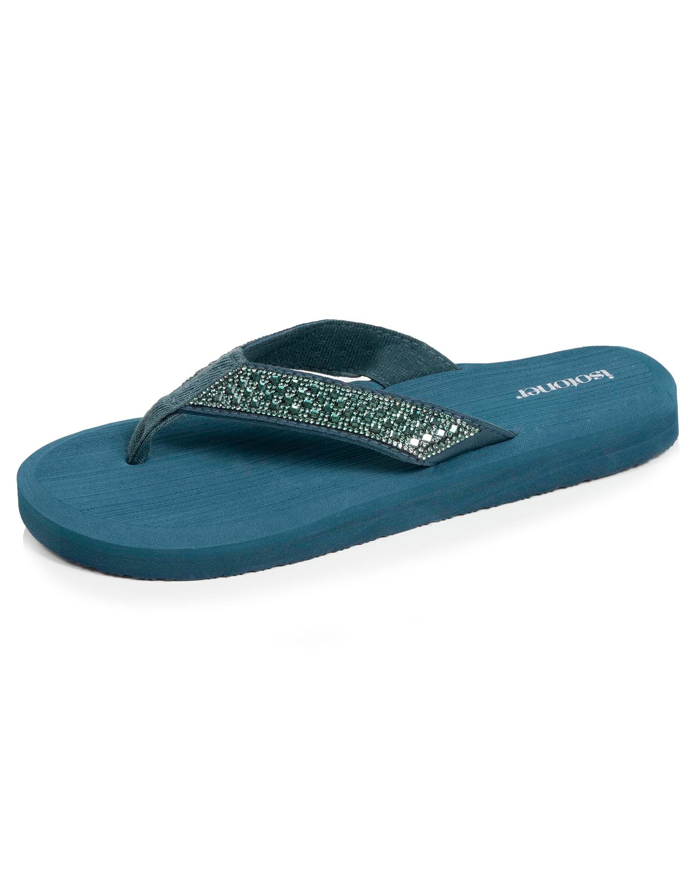 isotoner-tongs-femme-yoga-confort-vert-canard image 6