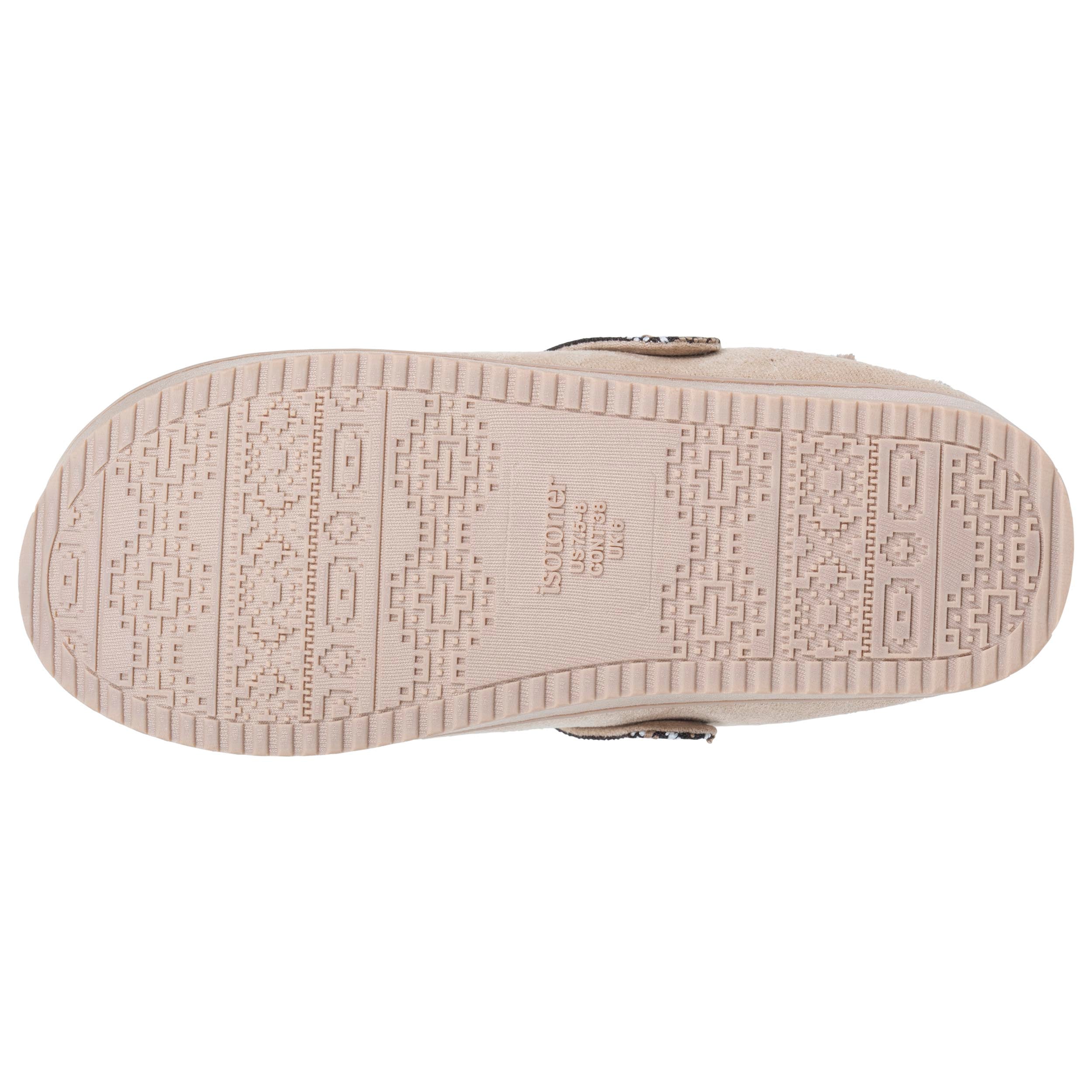 isotoner-chaussons-mules-plateforme-femme-beige-3-5-cm-su-dine image 5