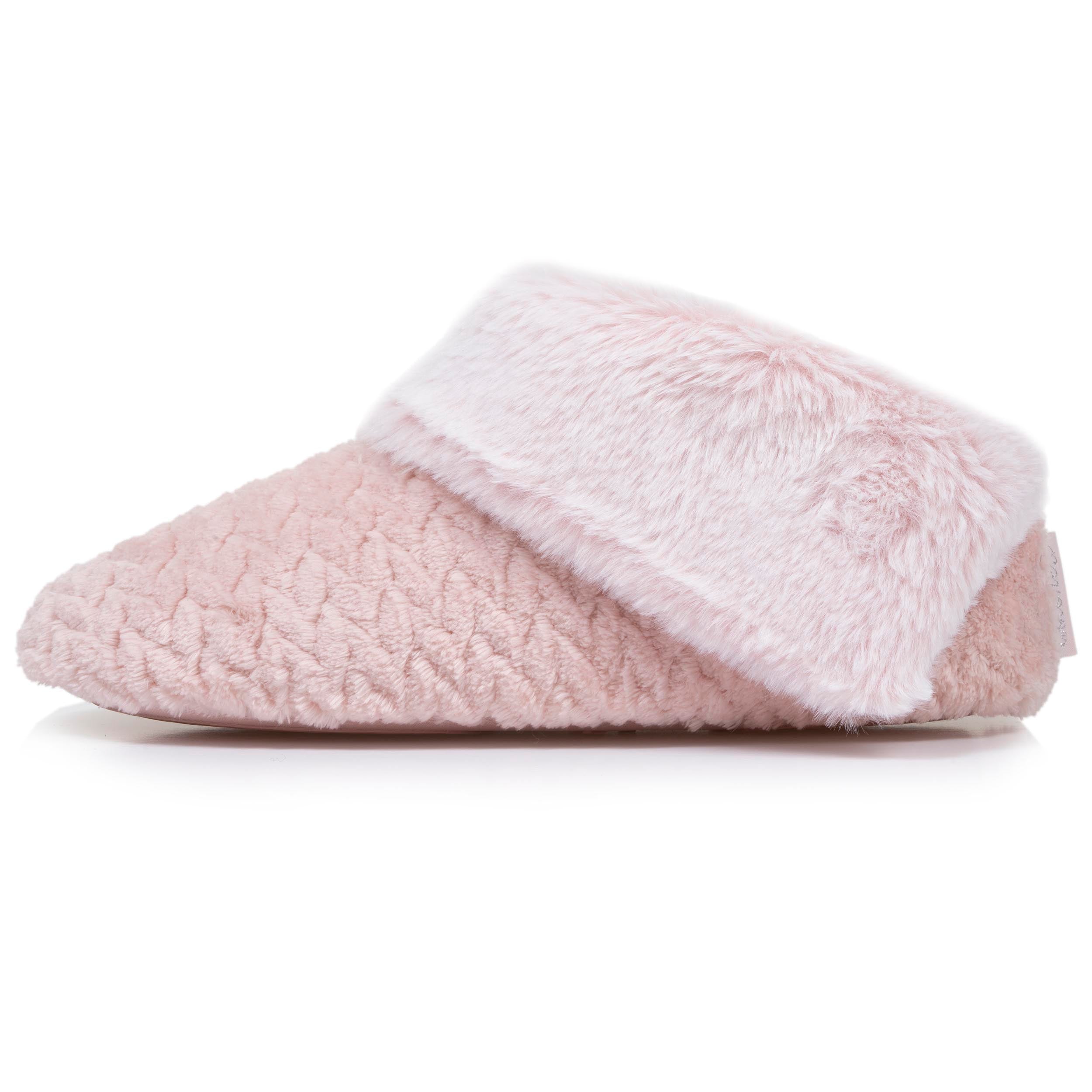 isotoner-chaussons-bottillons-femme-rose-micro-ponge-textur-e image 3