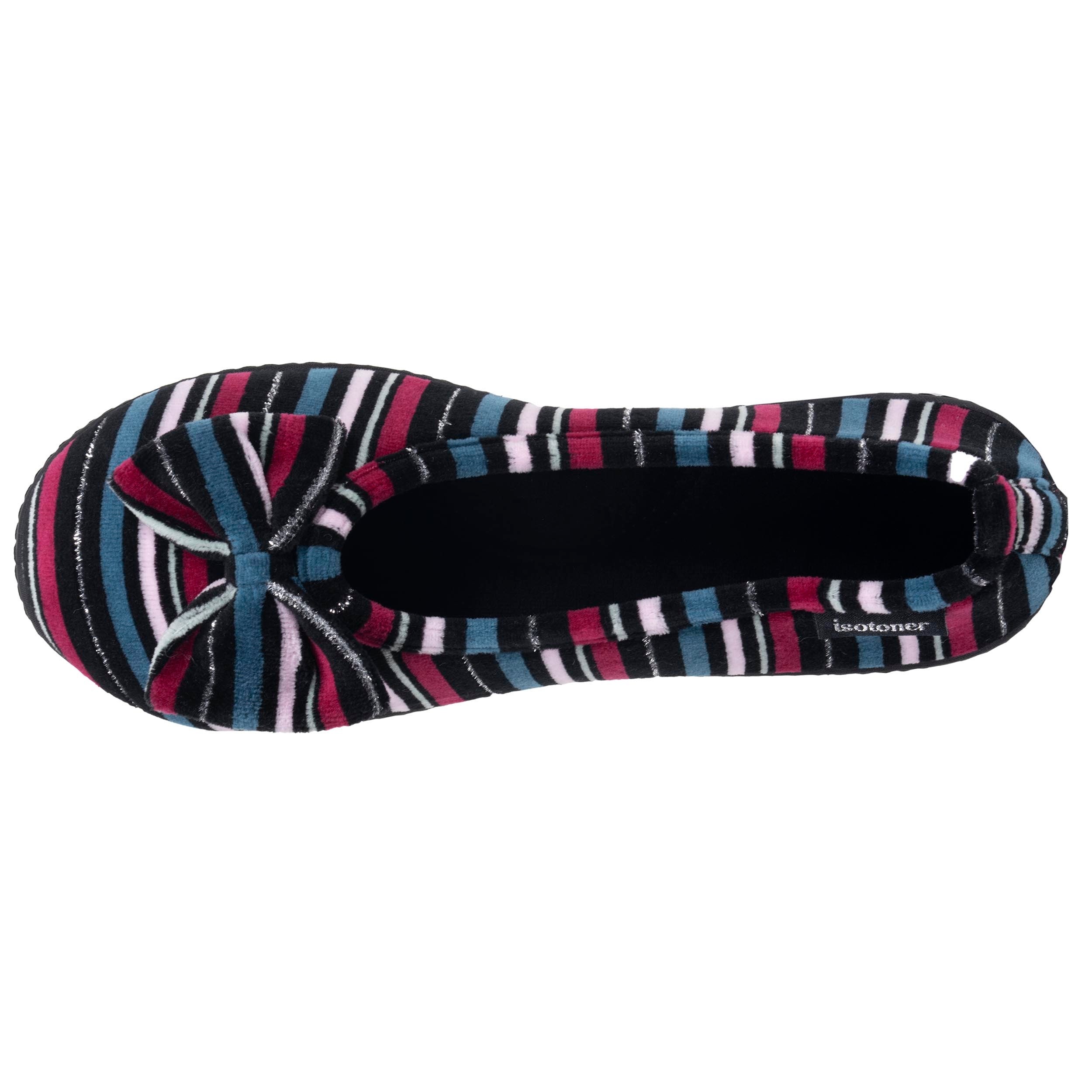 isotoner-chaussons-ballerines-femme-rayures-canard image 3