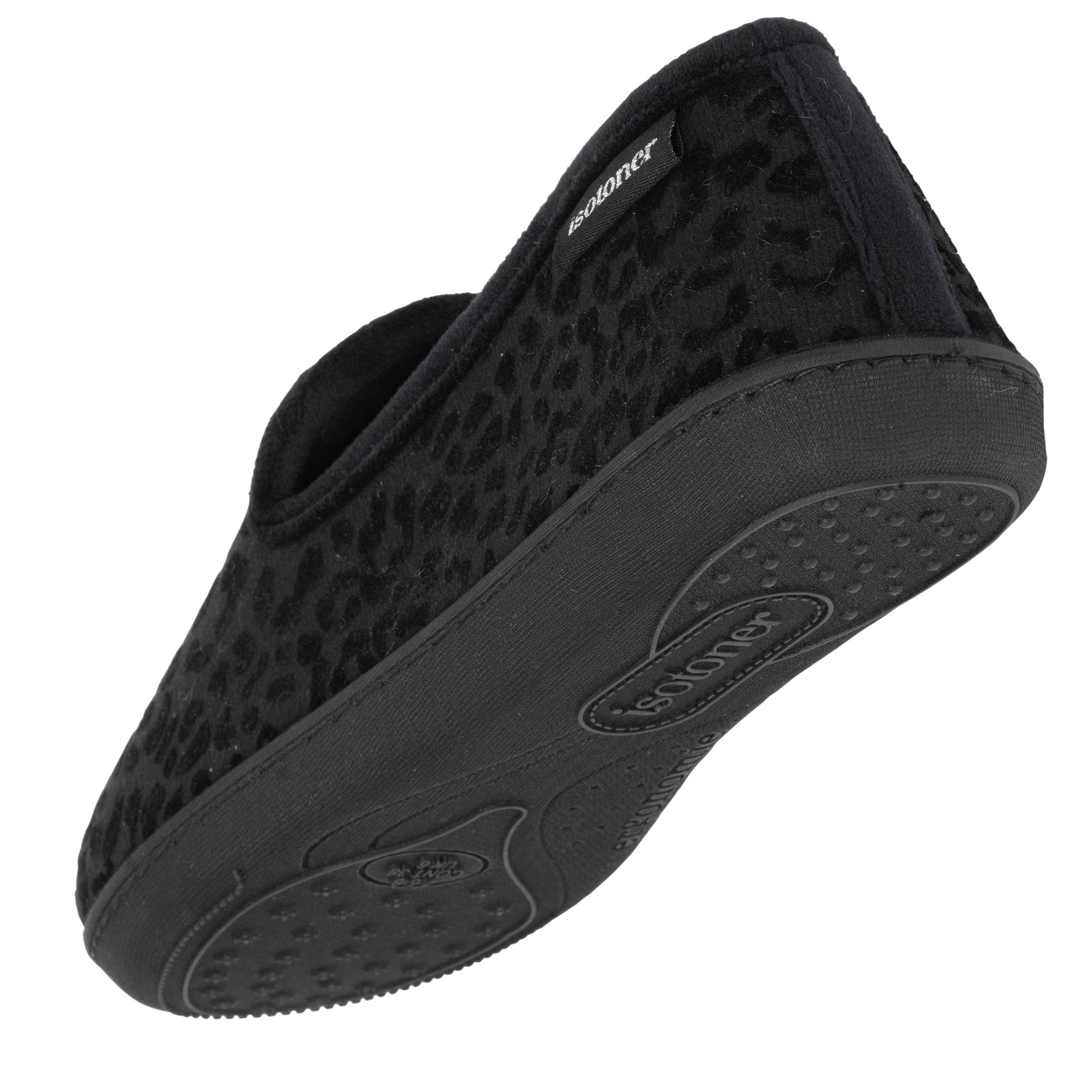 isotoner-chaussons-charentaises-femme-noir-l-opard image 5