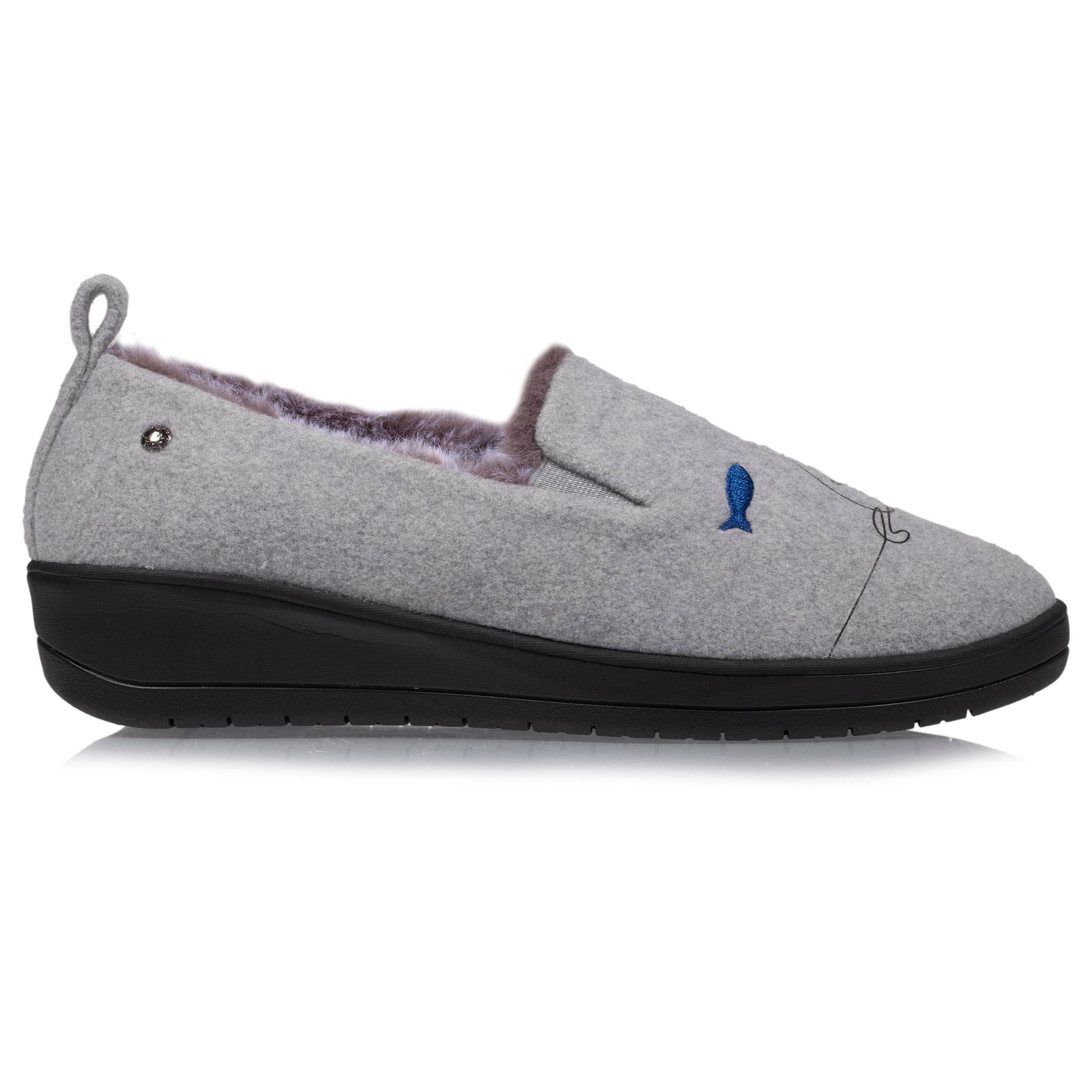 isotoner-chaussons-slippers-talon-femme-gris-chat-4-5-cm image 8