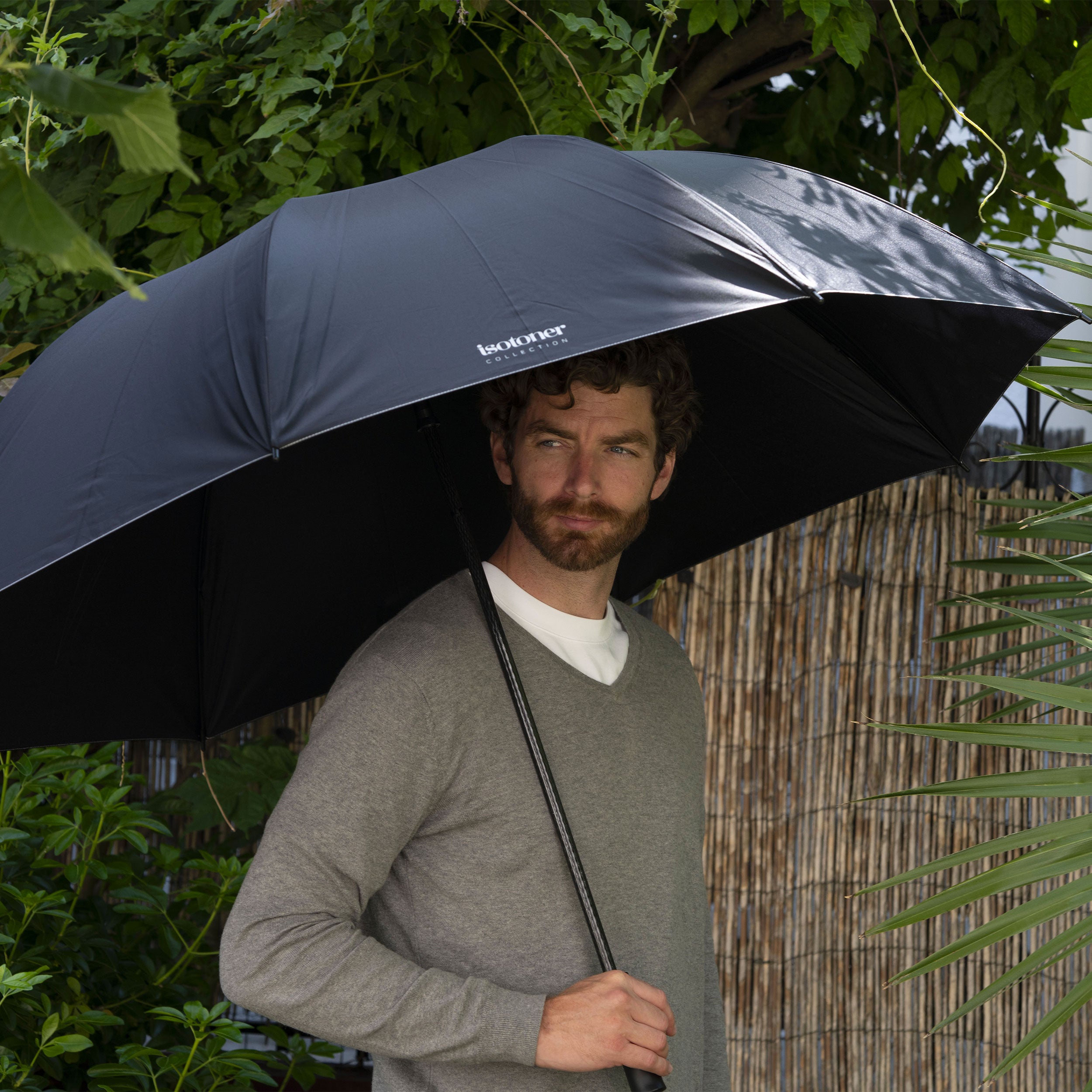 isotoner-parapluie-golf-xl-noir-130-cm-toile-recycl-e image 2
