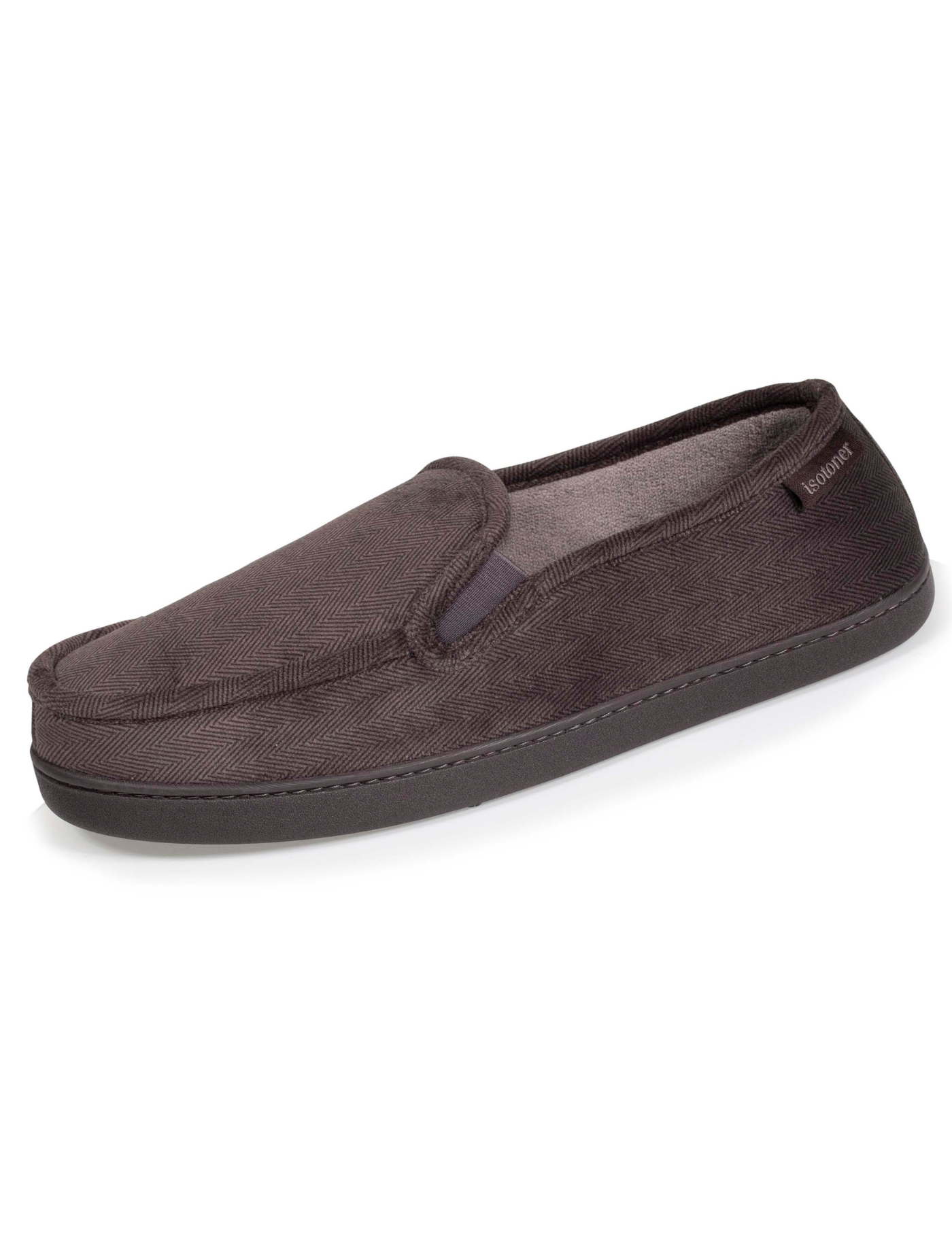 isotoner-chaussons-mocassins-homme-gris-chevrons image 6