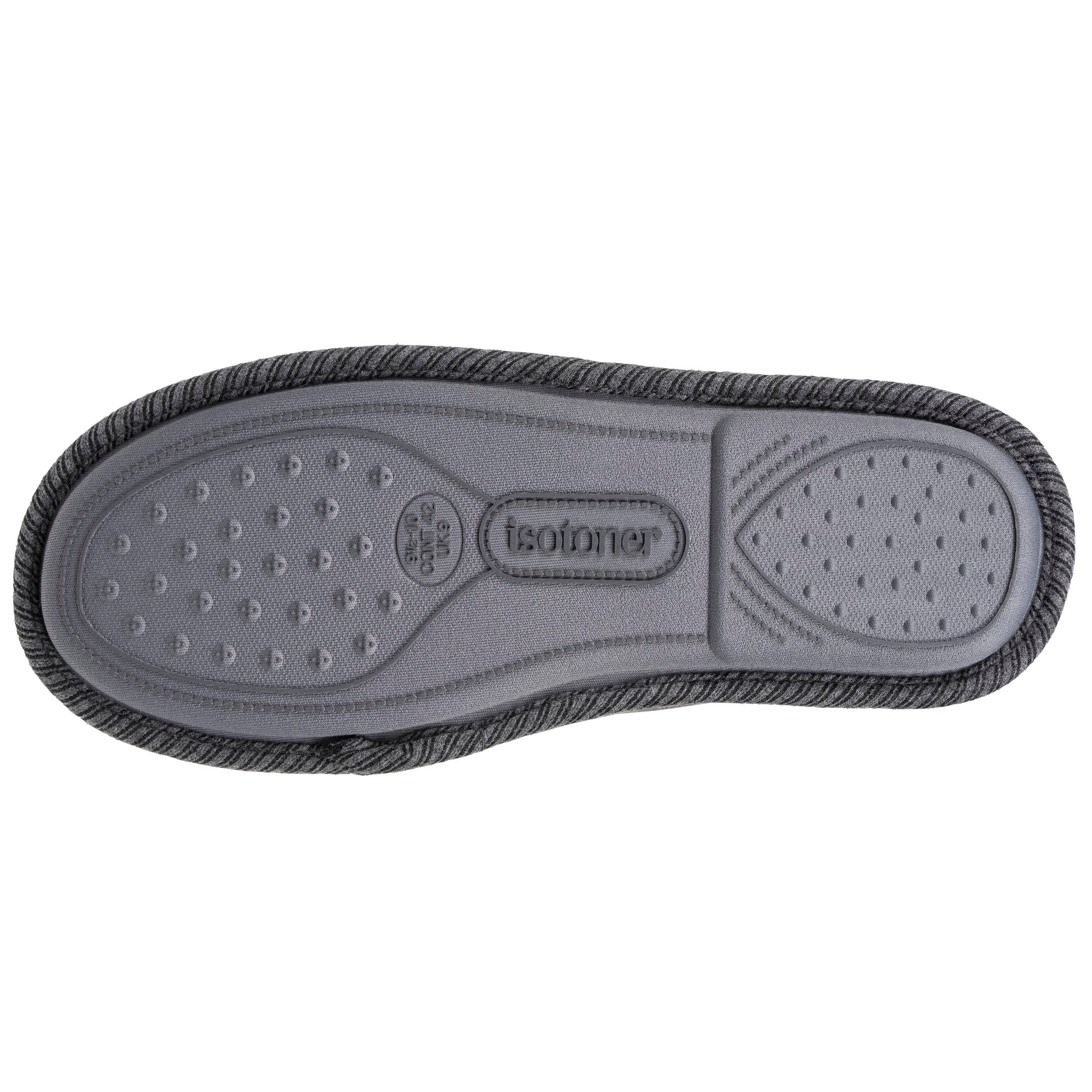 isotoner-chaussons-sans-g-nes-homme-rayure-gris image 4