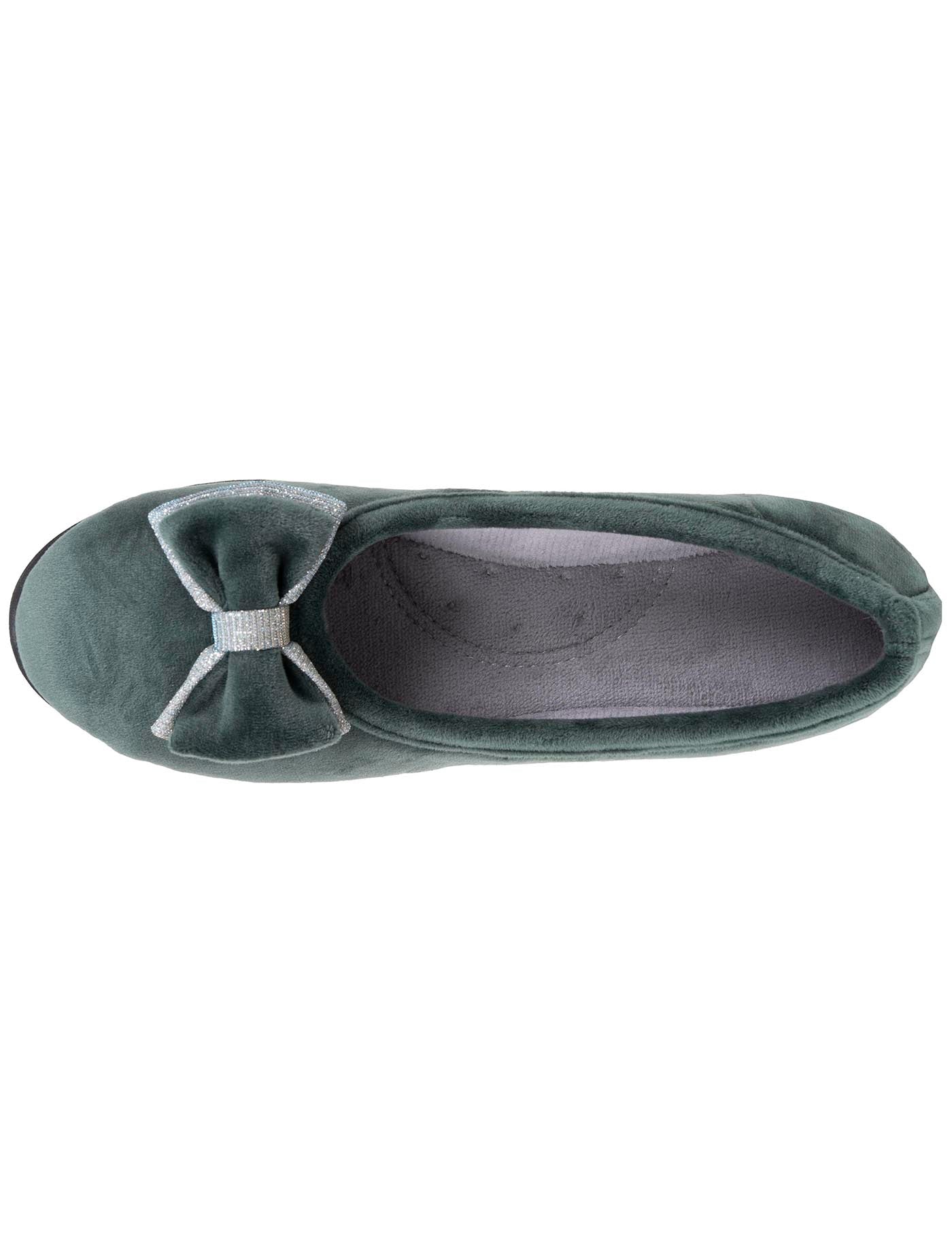 isotoner-chaussons-ballerines-femme-sauge-n-ud-iris image 7