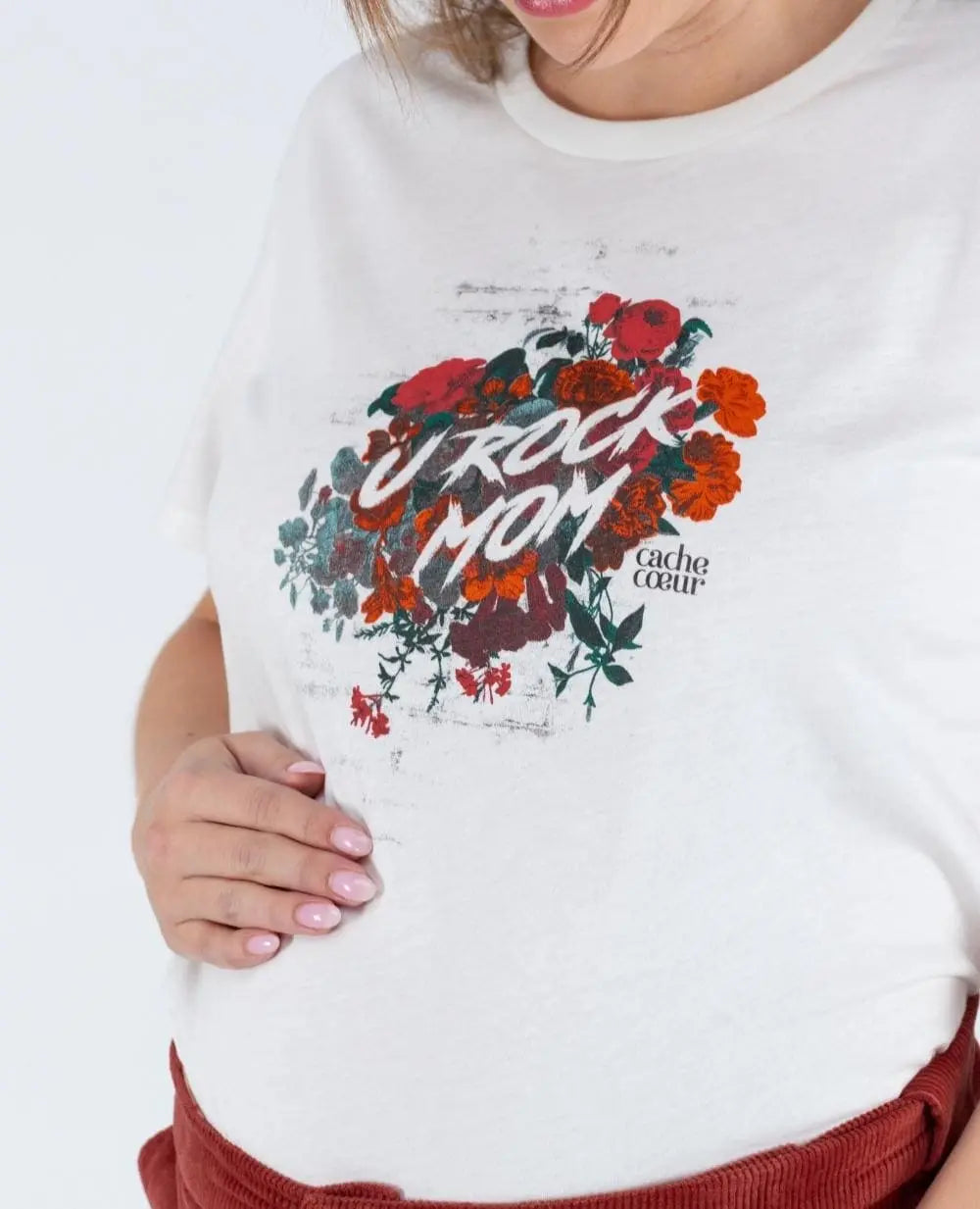 cache-c-ur-t-shirt-de-grossesse-rock-rouge-u-rock-mom image 4
