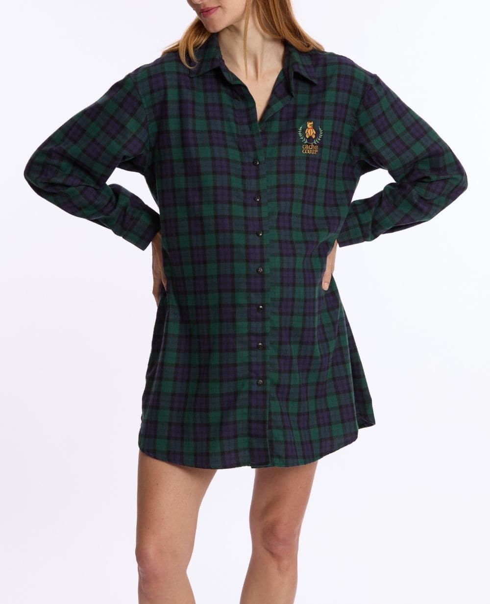 cache-c-ur-chemise-de-nuit-grossesse-et-allaitement-teddy-vert image 4