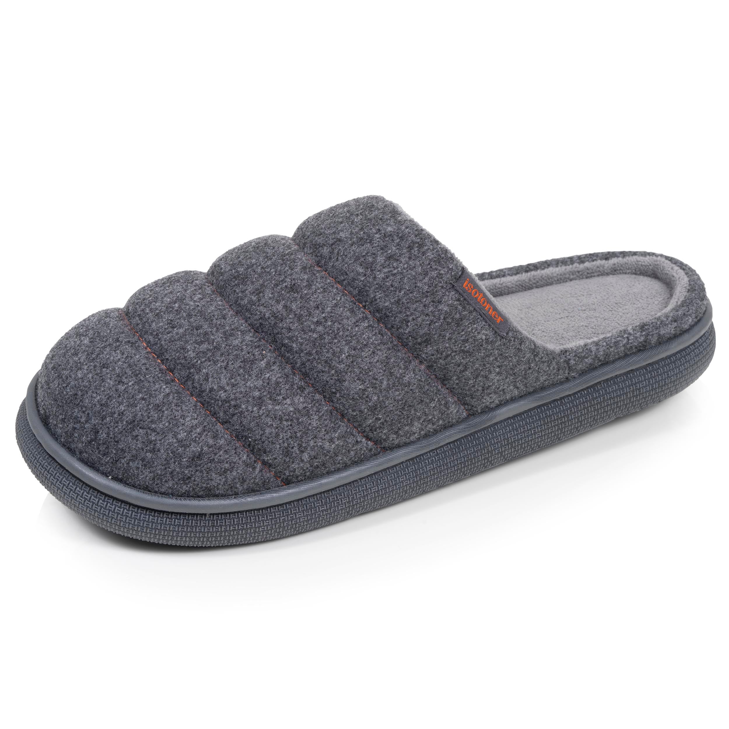 isotoner-chaussons-mules-homme-bloup-chin-gris image 1