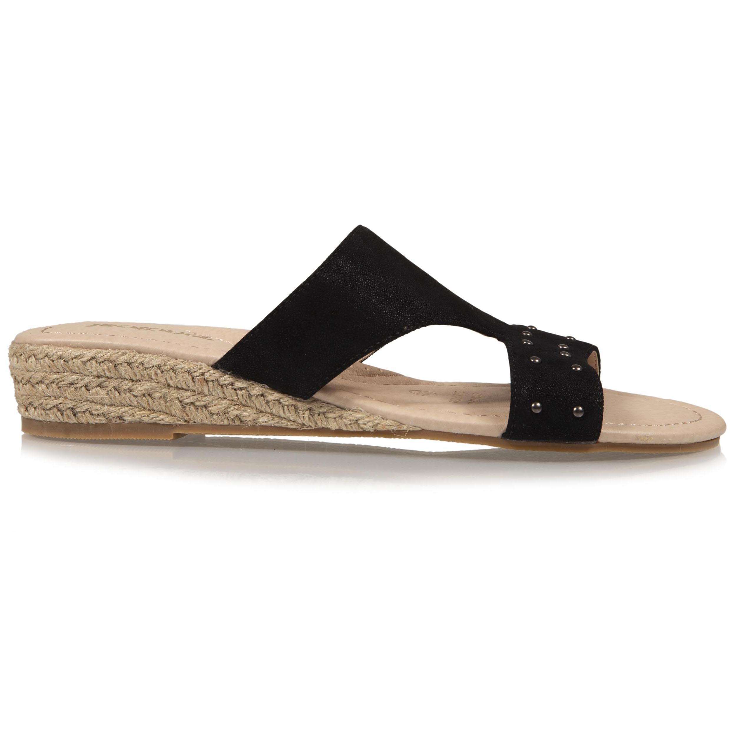 isotoner-mules-femme-talon-corde-effet-su-d-noir-m-moire-de-forme image 8