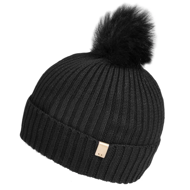 isotoner-bonnet-femme-maille-recycl-e-noir image 1