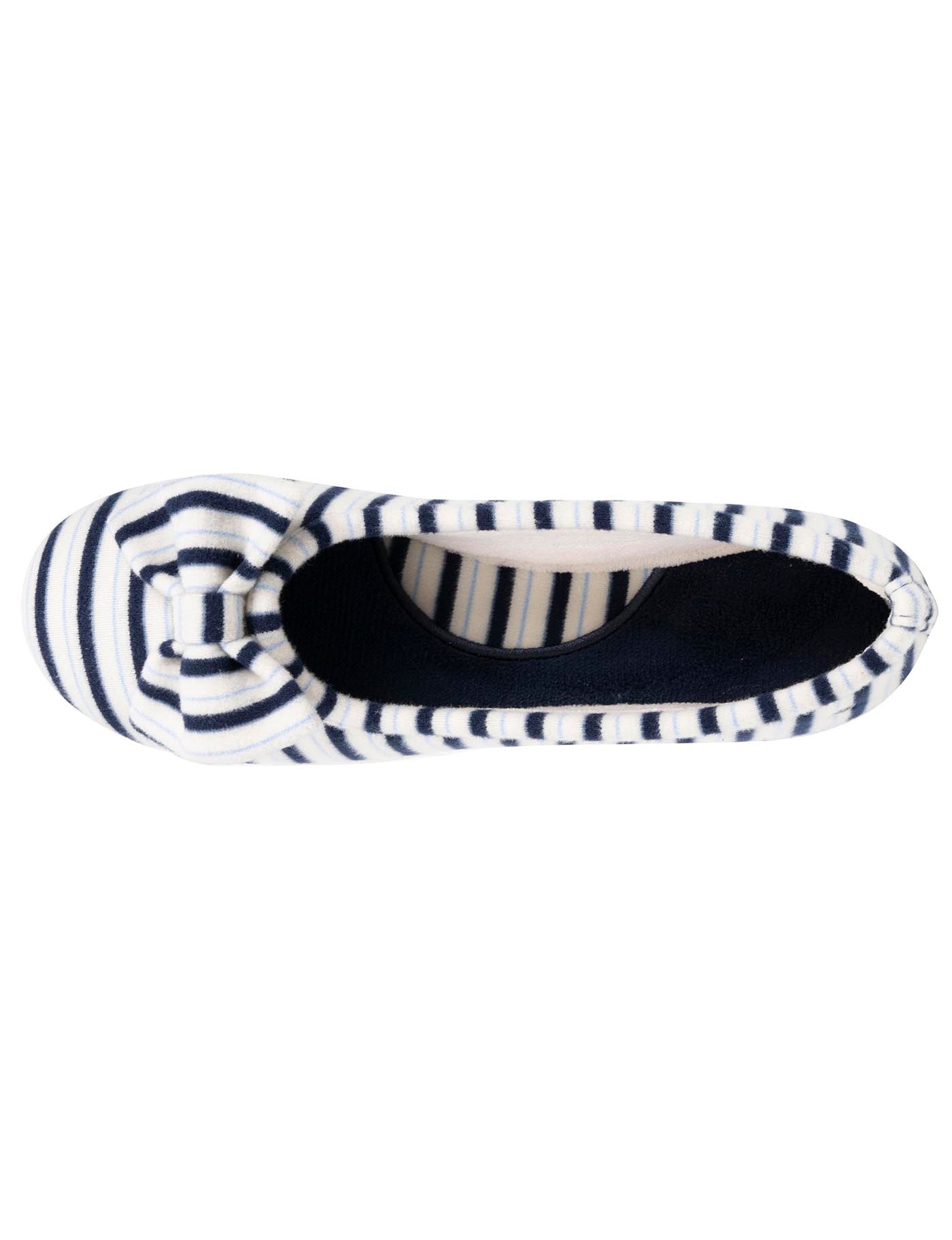 isotoner-chaussons-ballerines-femme-rayures-bleues-2 image 7