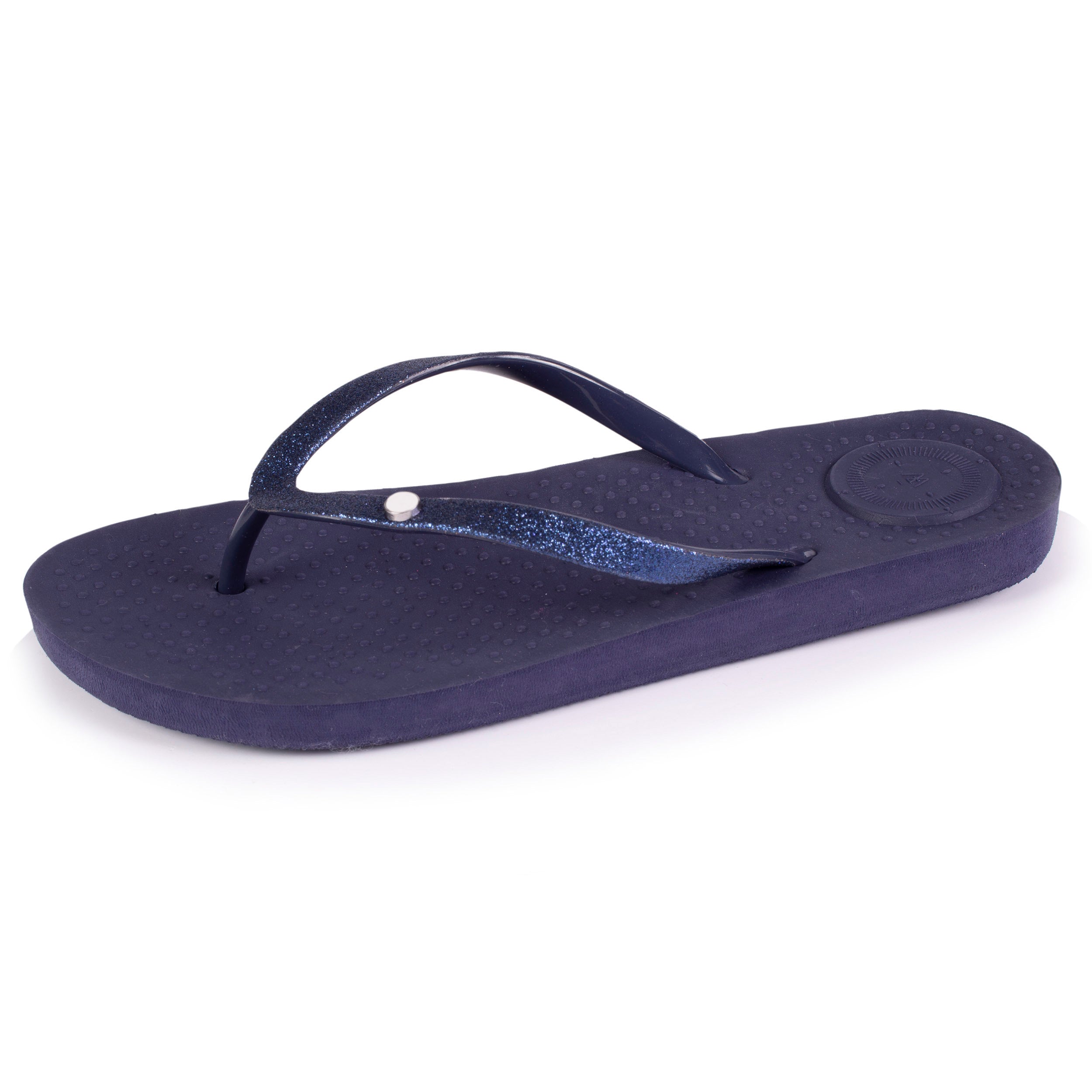 isotoner-tongs-femme-tige-paillettes-marine-everywear image 1