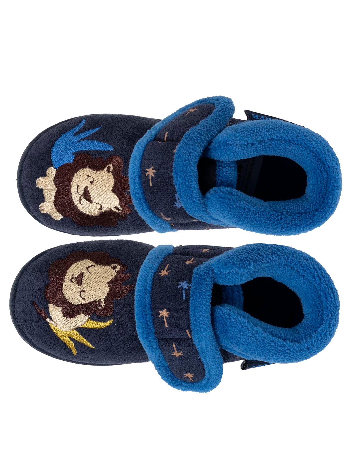 isotoner-chaussons-bottillons-scratch-enfant-marine-lion-palmier image 7