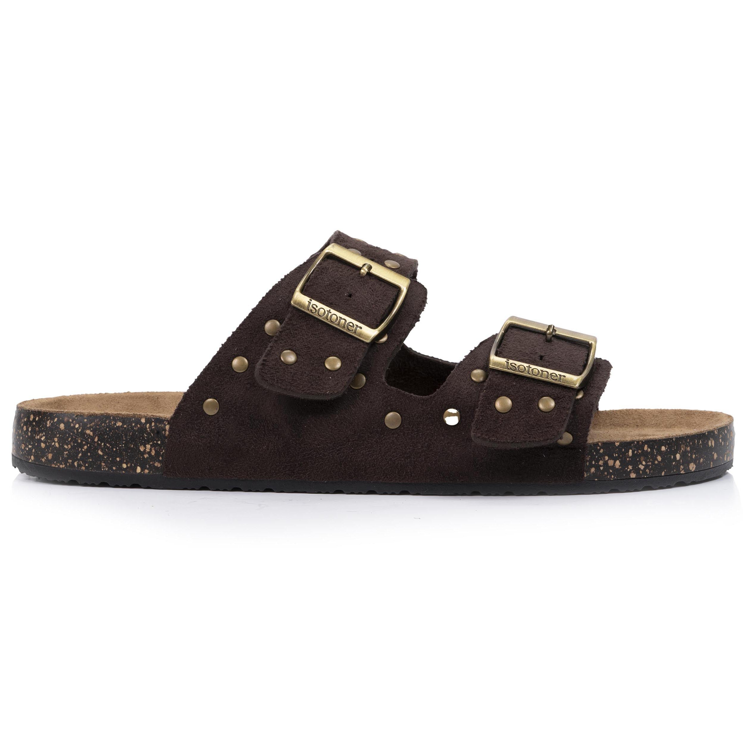 isotoner-mules-sandales-femme-double-bride-chocolat image 8