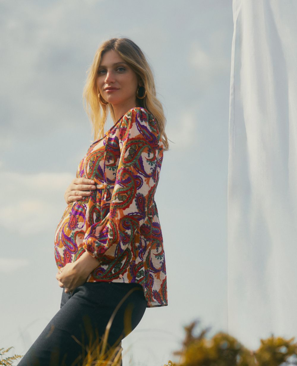 cache-c-ur-latina-blouse-manches-ballon-grossesse-et-allaitement-multico image 2