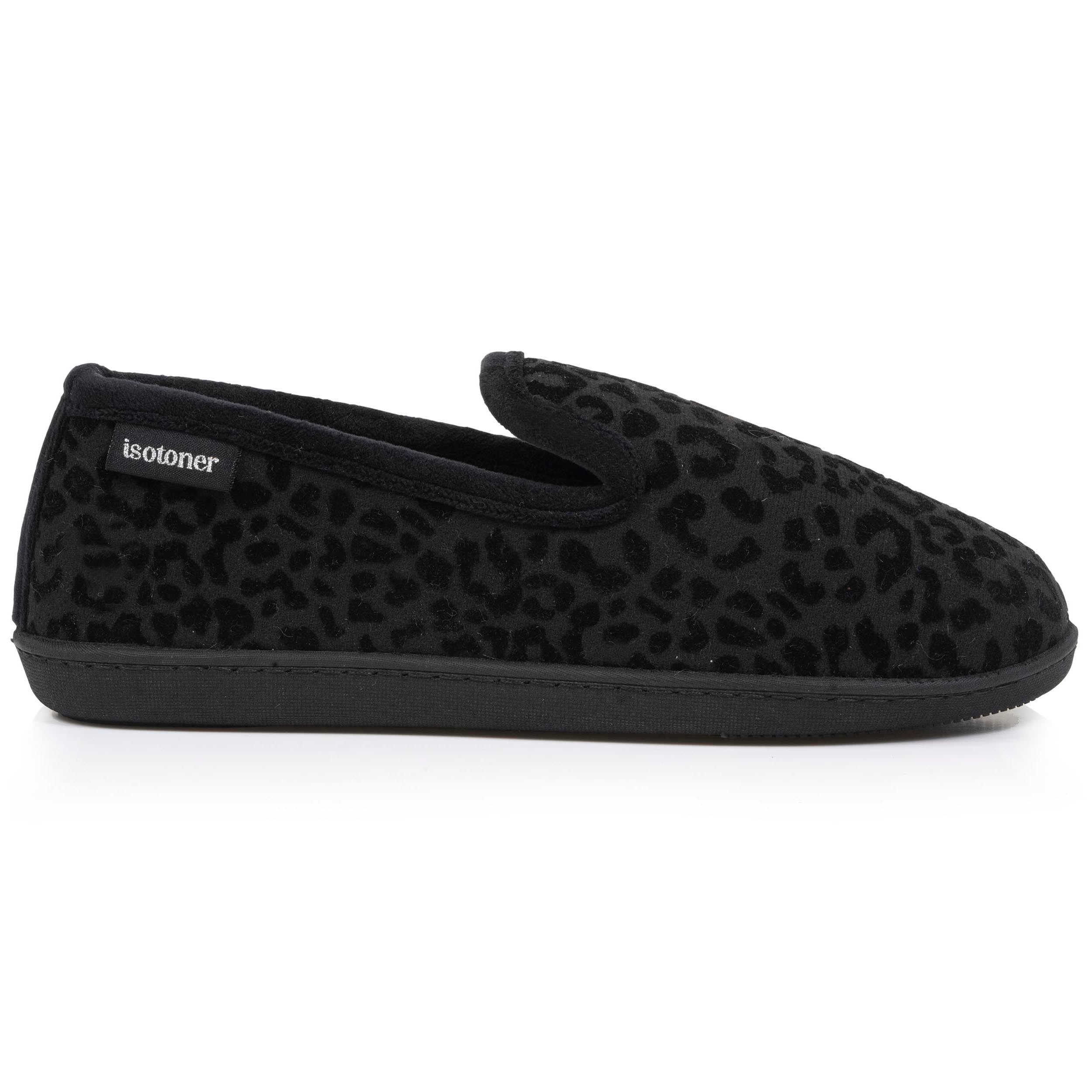 isotoner-chaussons-charentaises-femme-noir-l-opard image 8