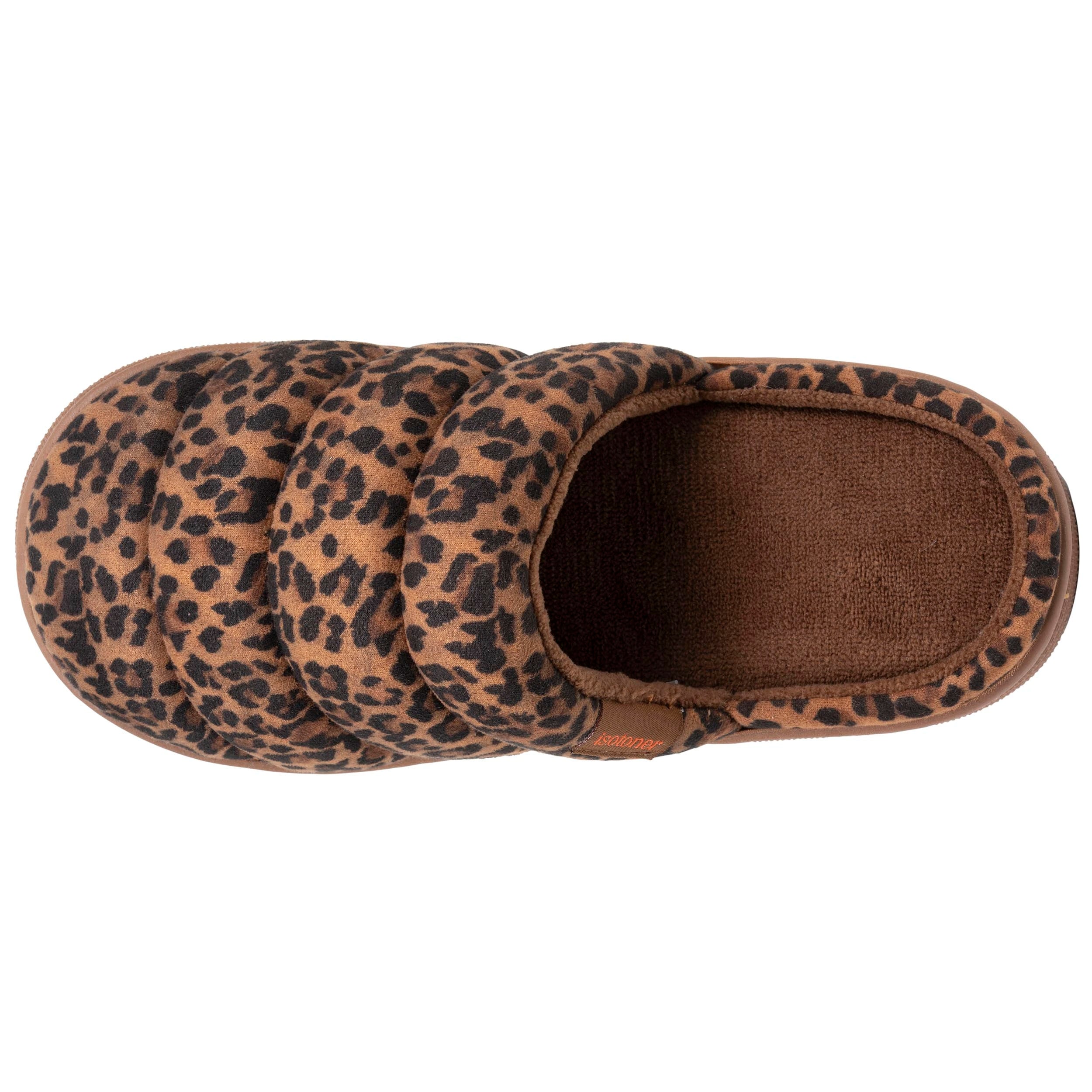 isotoner-chaussons-mules-femme-bloup-l-opard-camel image 3