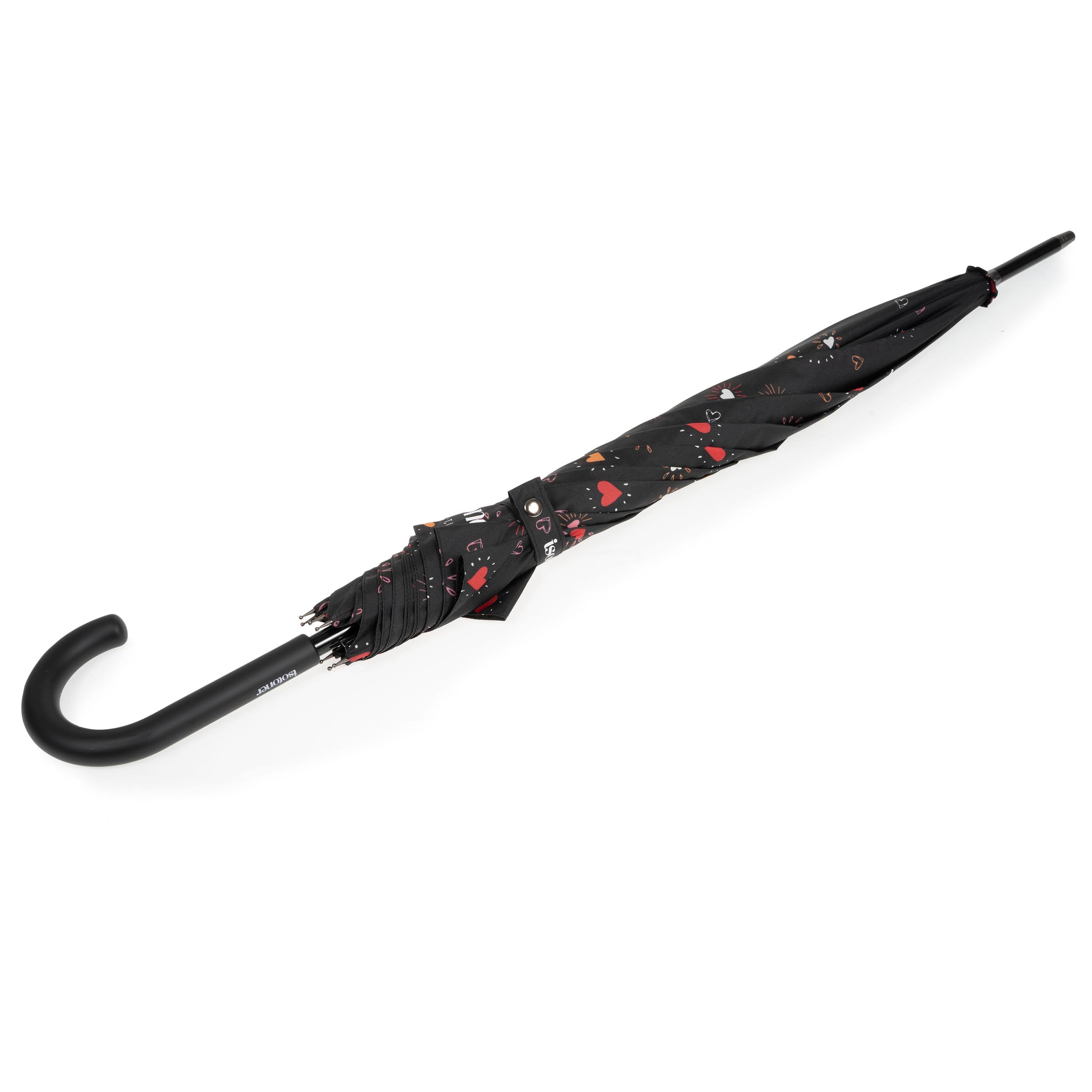 isotoner-parapluie-canne-auto-c-ur-rouge-femme image 2