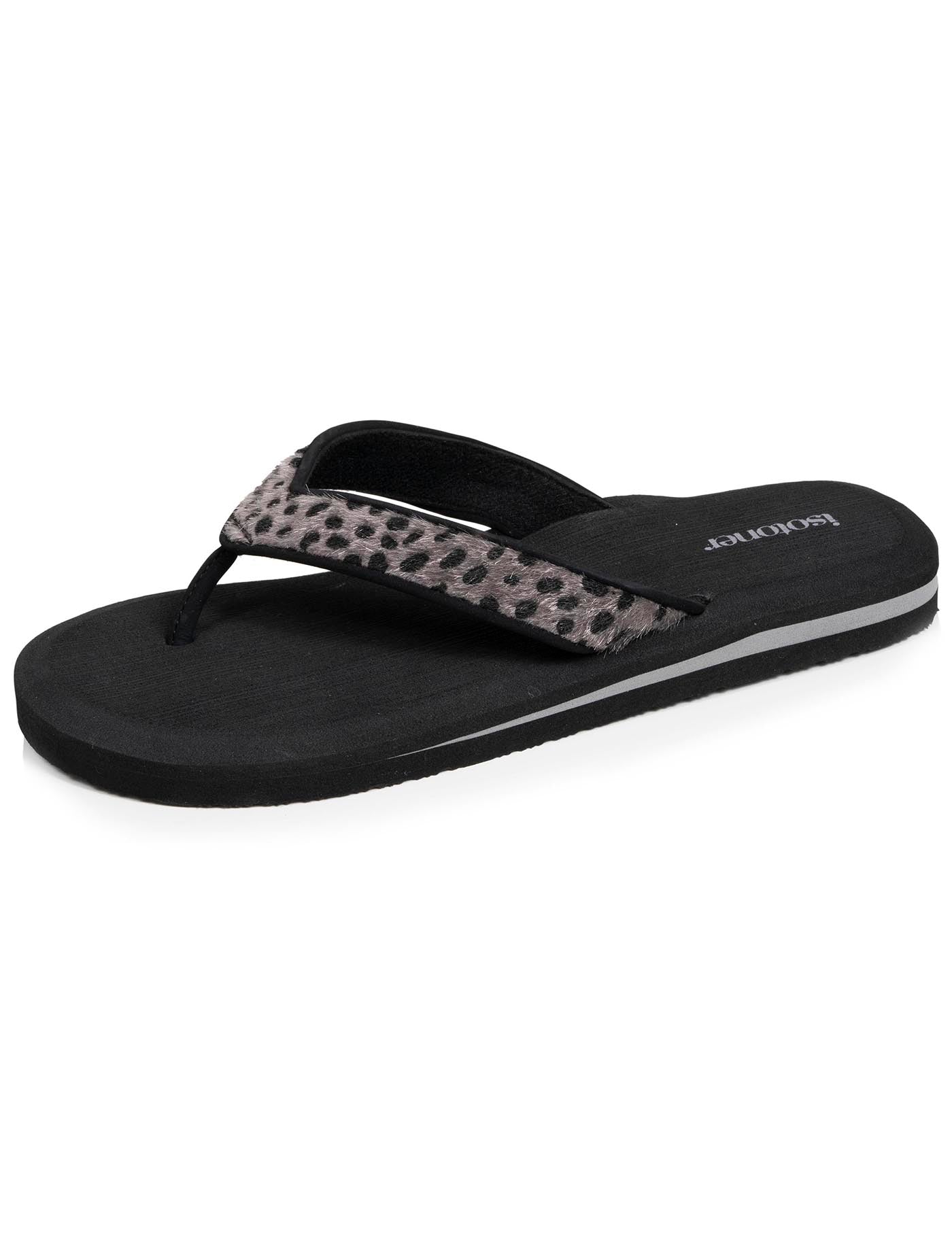 isotoner-tongs-femme-yoga-jungle-l-opard-noir image 6