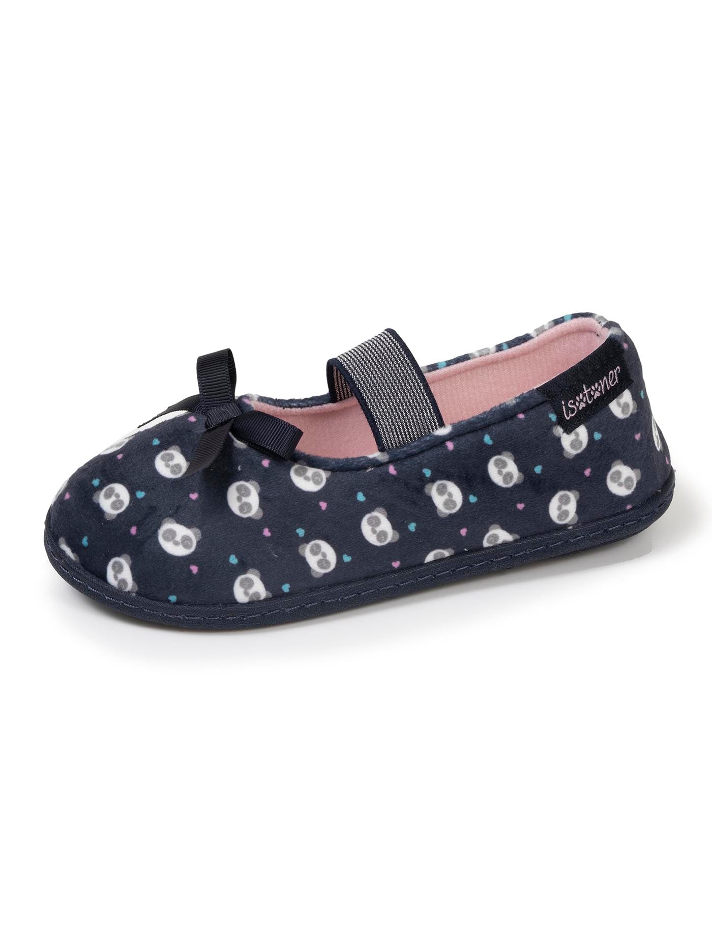 isotoner-chaussons-ballerines-enfant-marine-panda-microvelours image 6