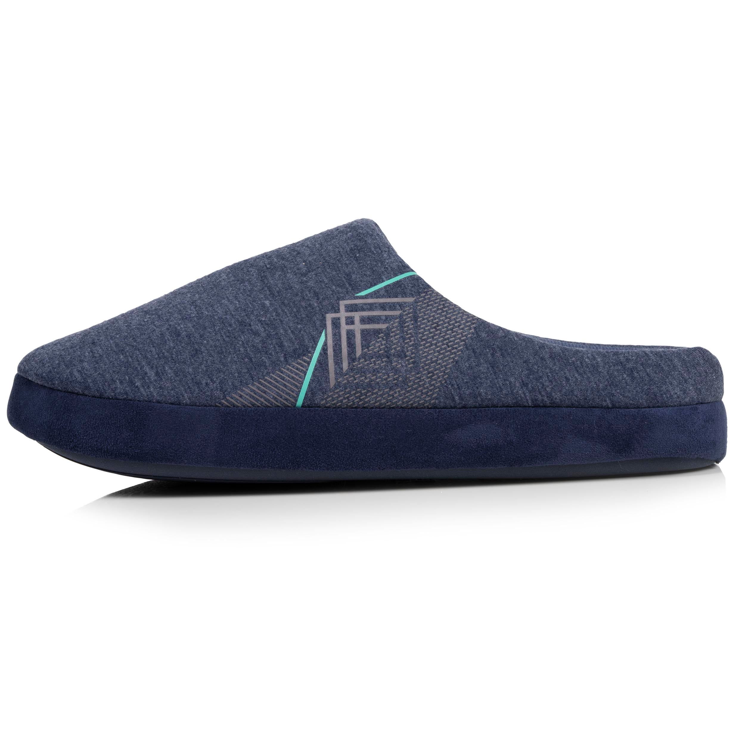 isotoner-chaussons-mules-homme-marine-chin-diamant image 4