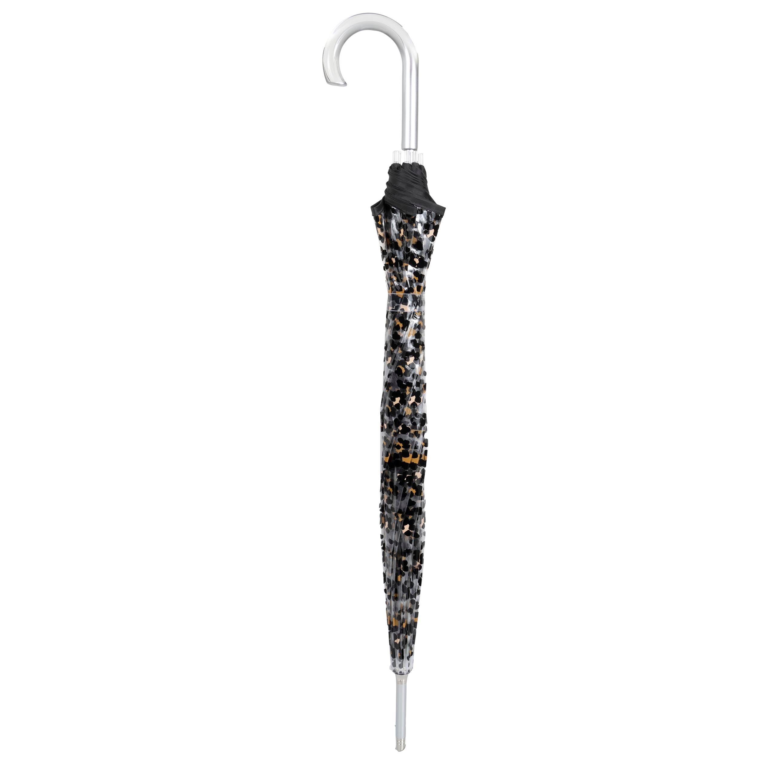 isotoner-parapluie-cloche-transparent-pvc-l-opard-noir image 5